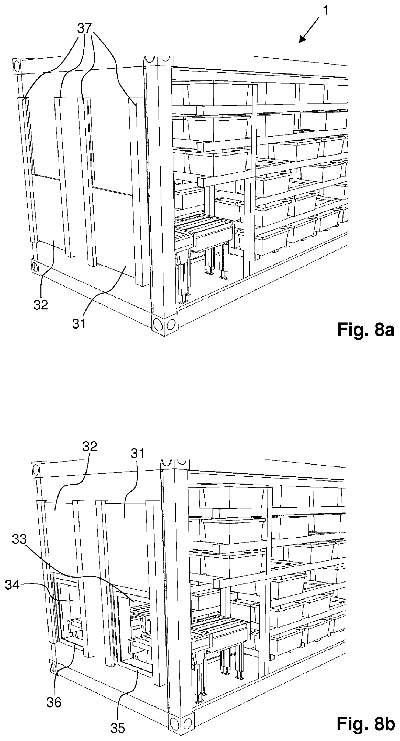 Patent US12319494 Figure 6 – Container structure and associated assembly, method and adjustment mechanism