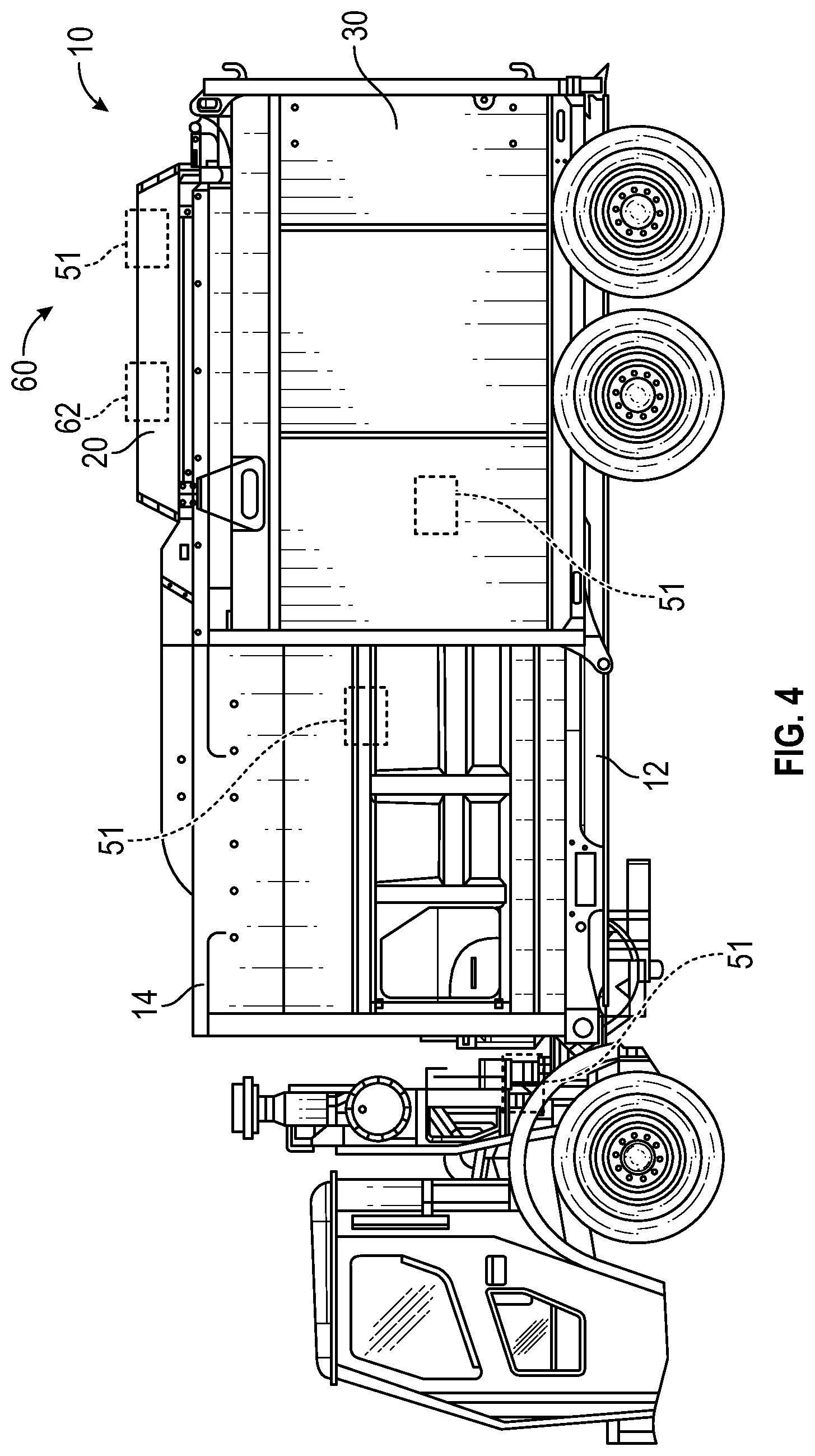 Patent US12319496 Figure 4 – Thermal stress mitigation system for electric refuse vehicle
