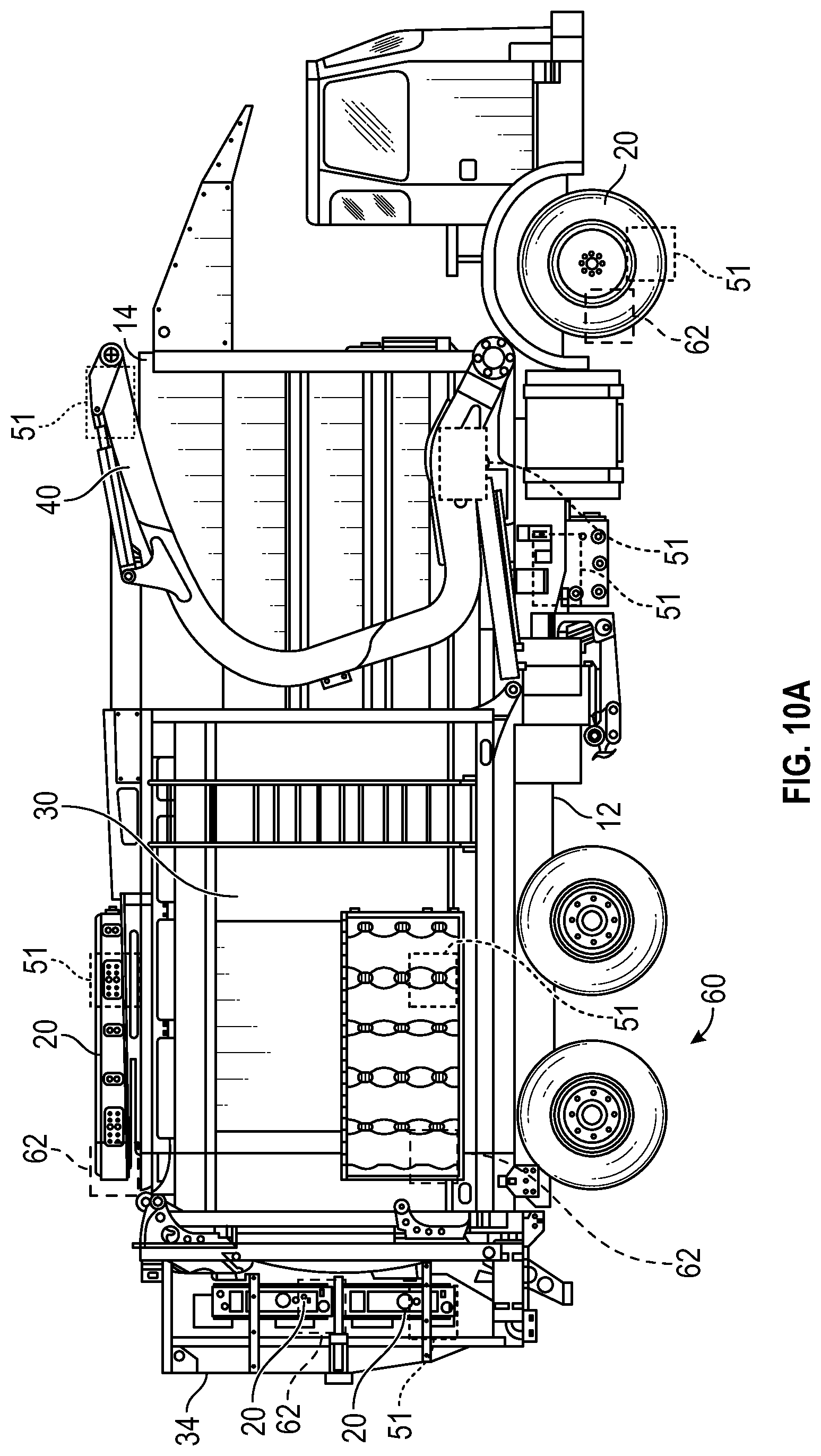 Patent US12319496 Figure 12 – Thermal stress mitigation system for electric refuse vehicle