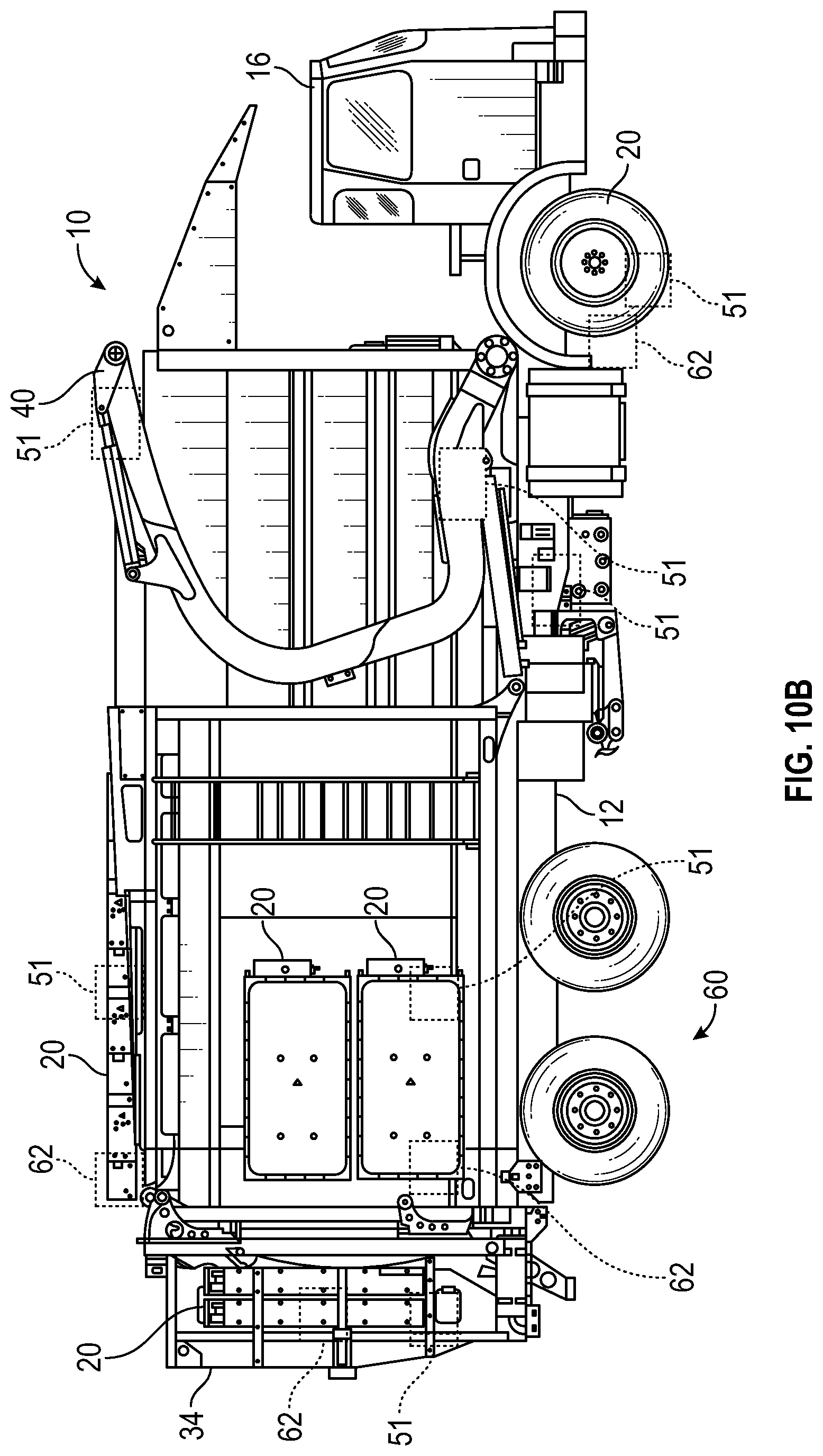 Patent US12319496 Figure 13 – Thermal stress mitigation system for electric refuse vehicle