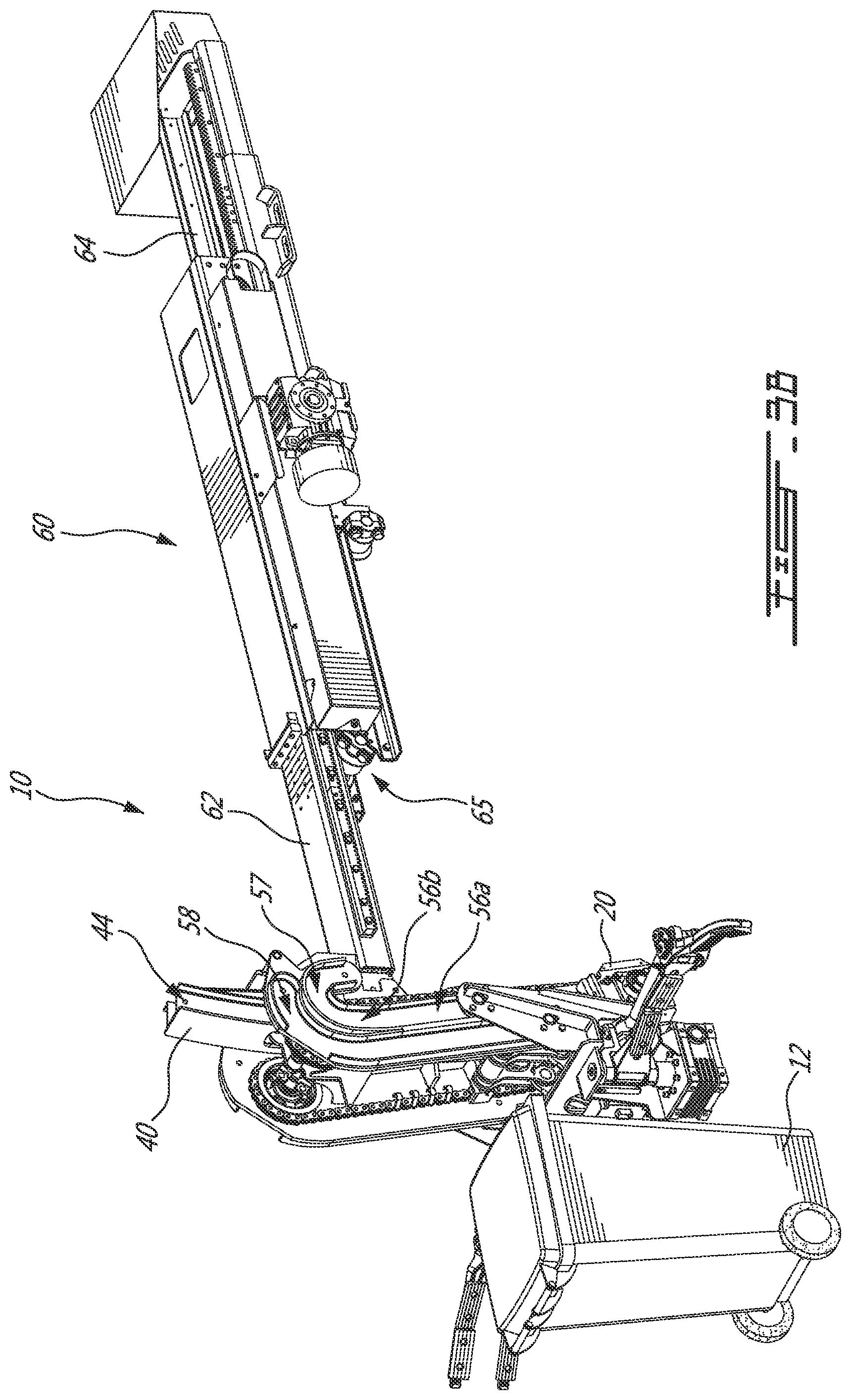 Patent US12319497 Figure 4 – Mechanical arm system for collecting garbage from a garbage container