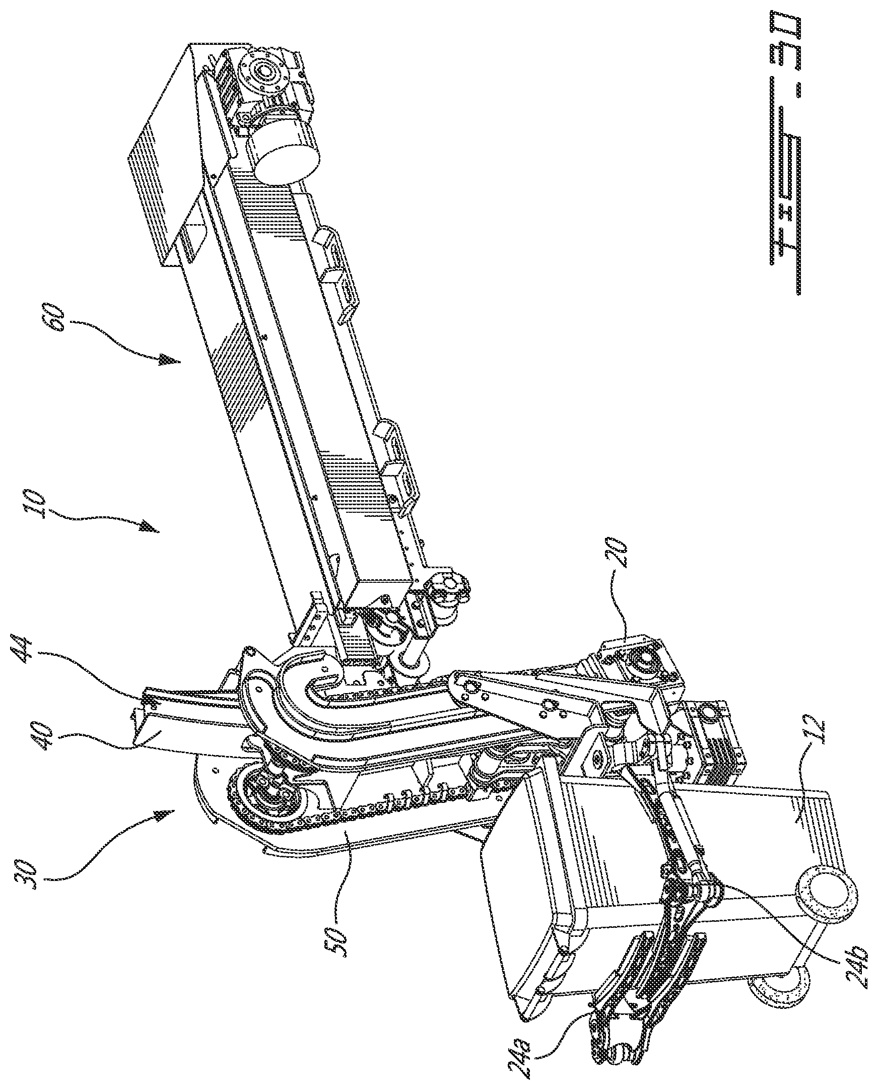 Patent US12319497 Figure 6 – Mechanical arm system for collecting garbage from a garbage container