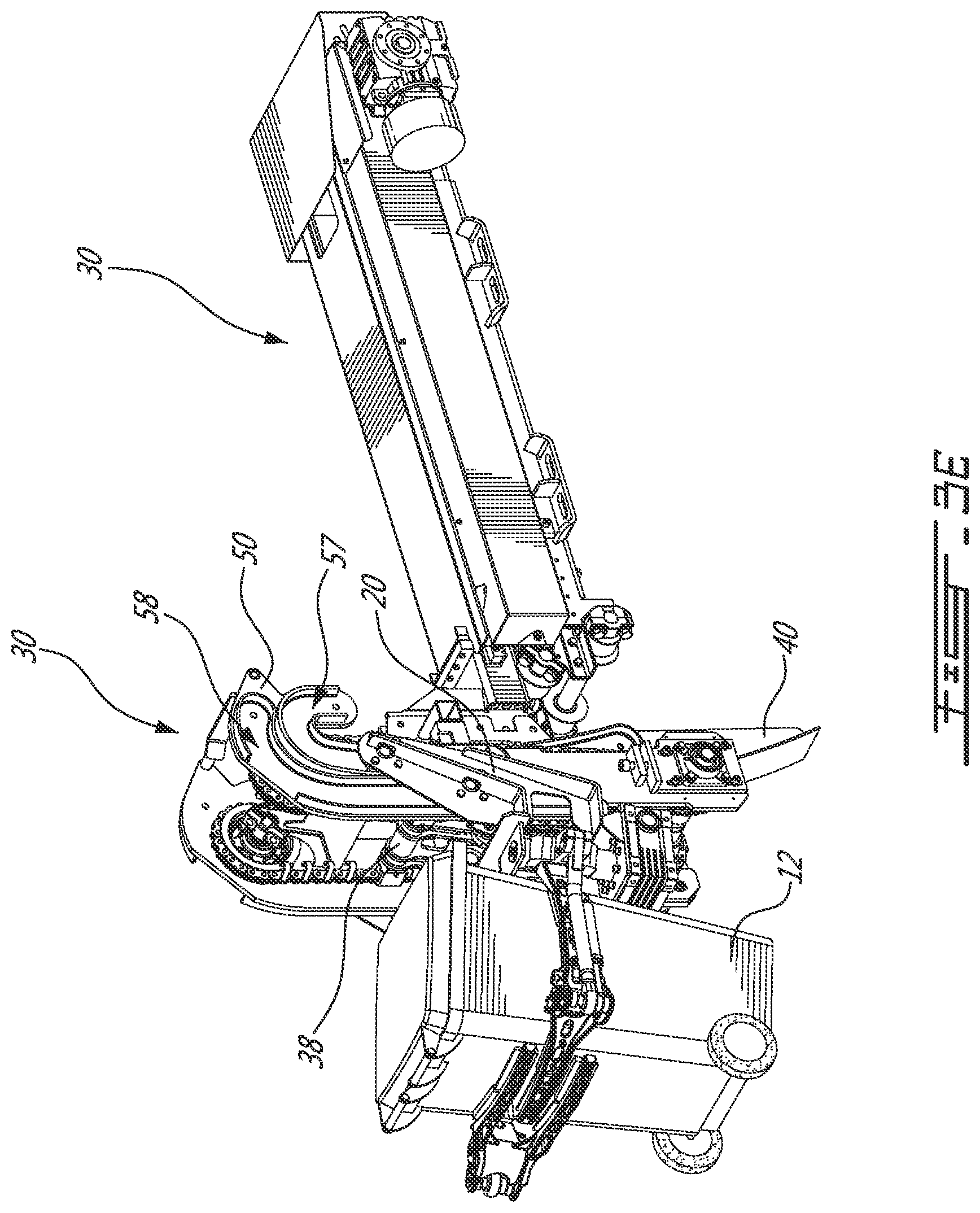 Patent US12319497 Figure 7 – Mechanical arm system for collecting garbage from a garbage container
