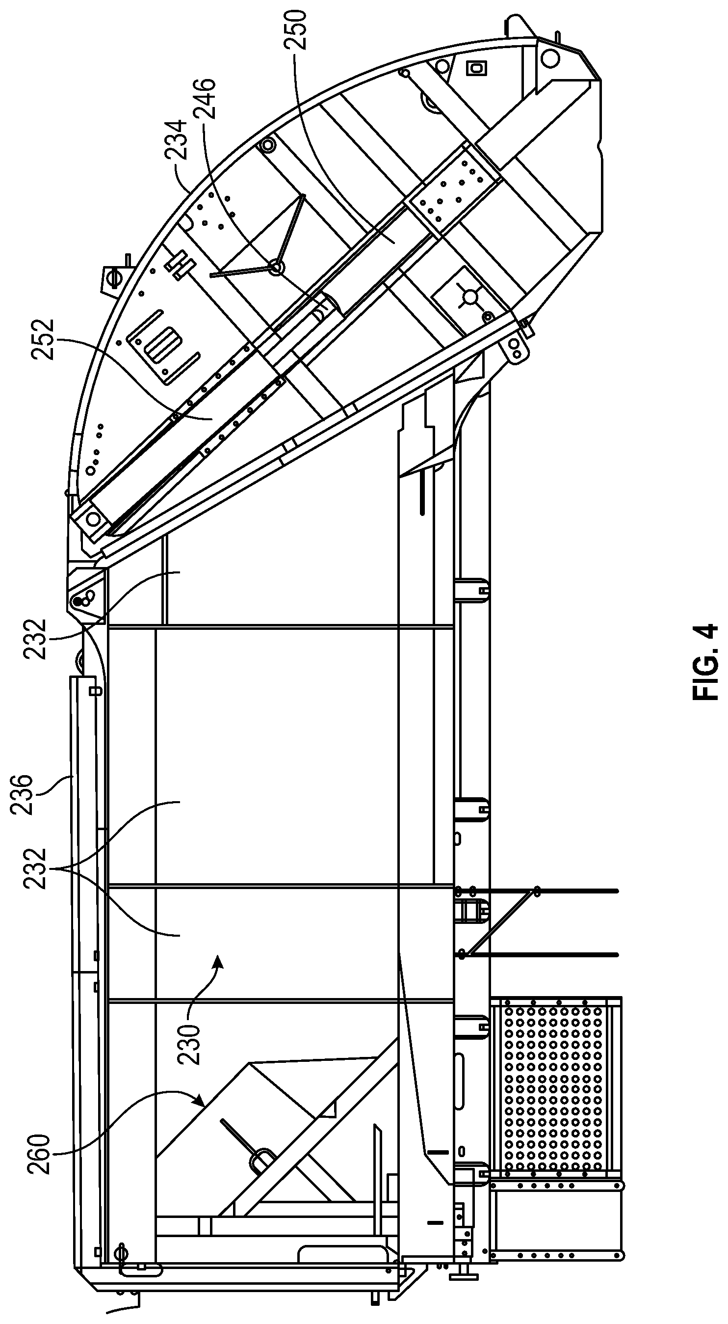 Patent US12319498 Figure 4 – Rear electric loader for electric refuse vehicle