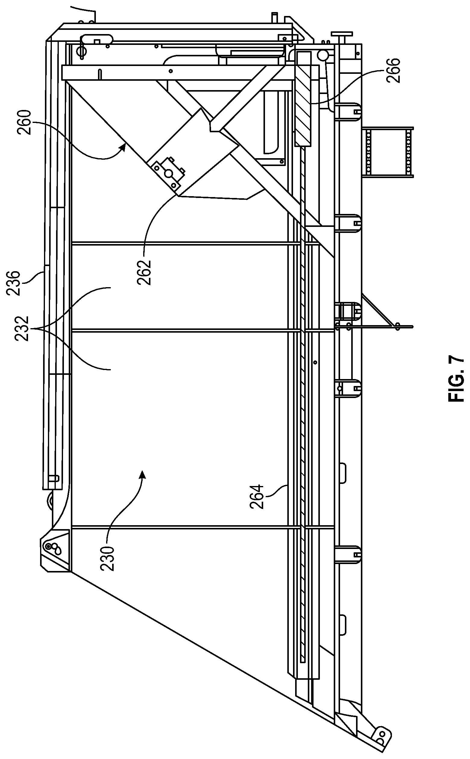 Patent US12319498 Figure 7 – Rear electric loader for electric refuse vehicle