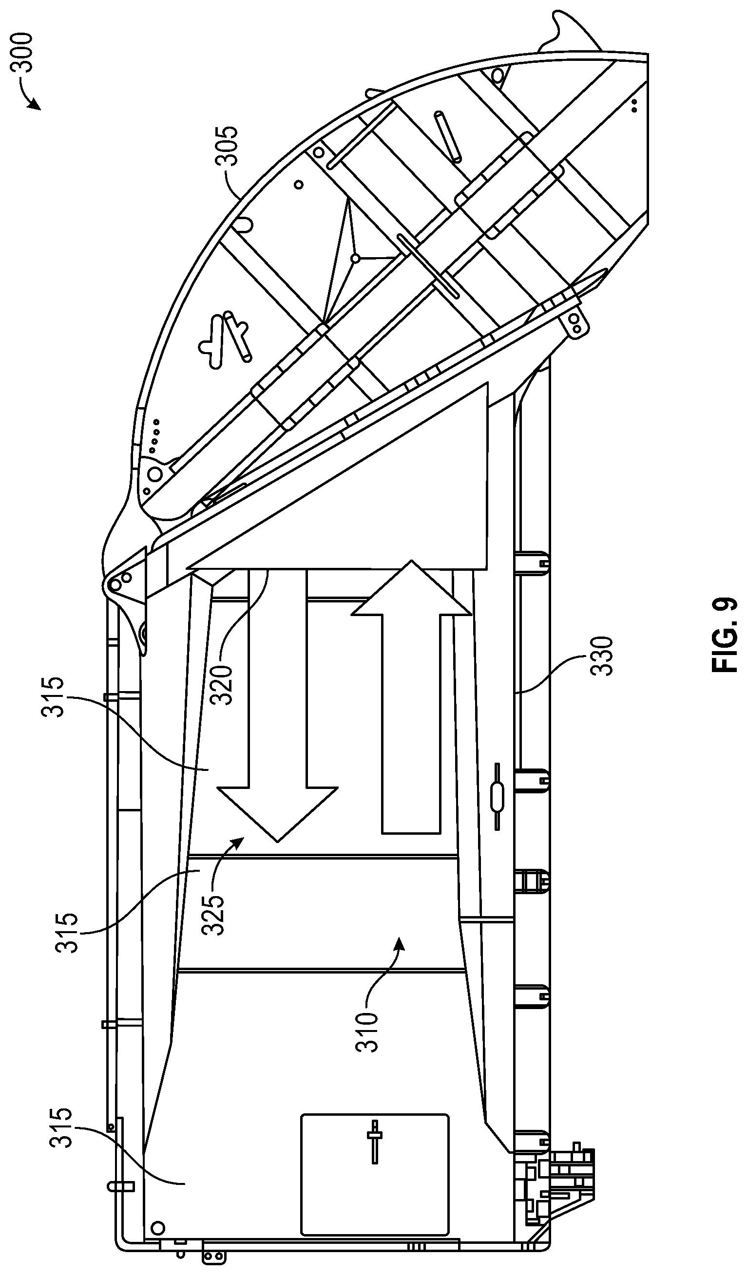 Patent US12319498 Figure 9 – Rear electric loader for electric refuse vehicle