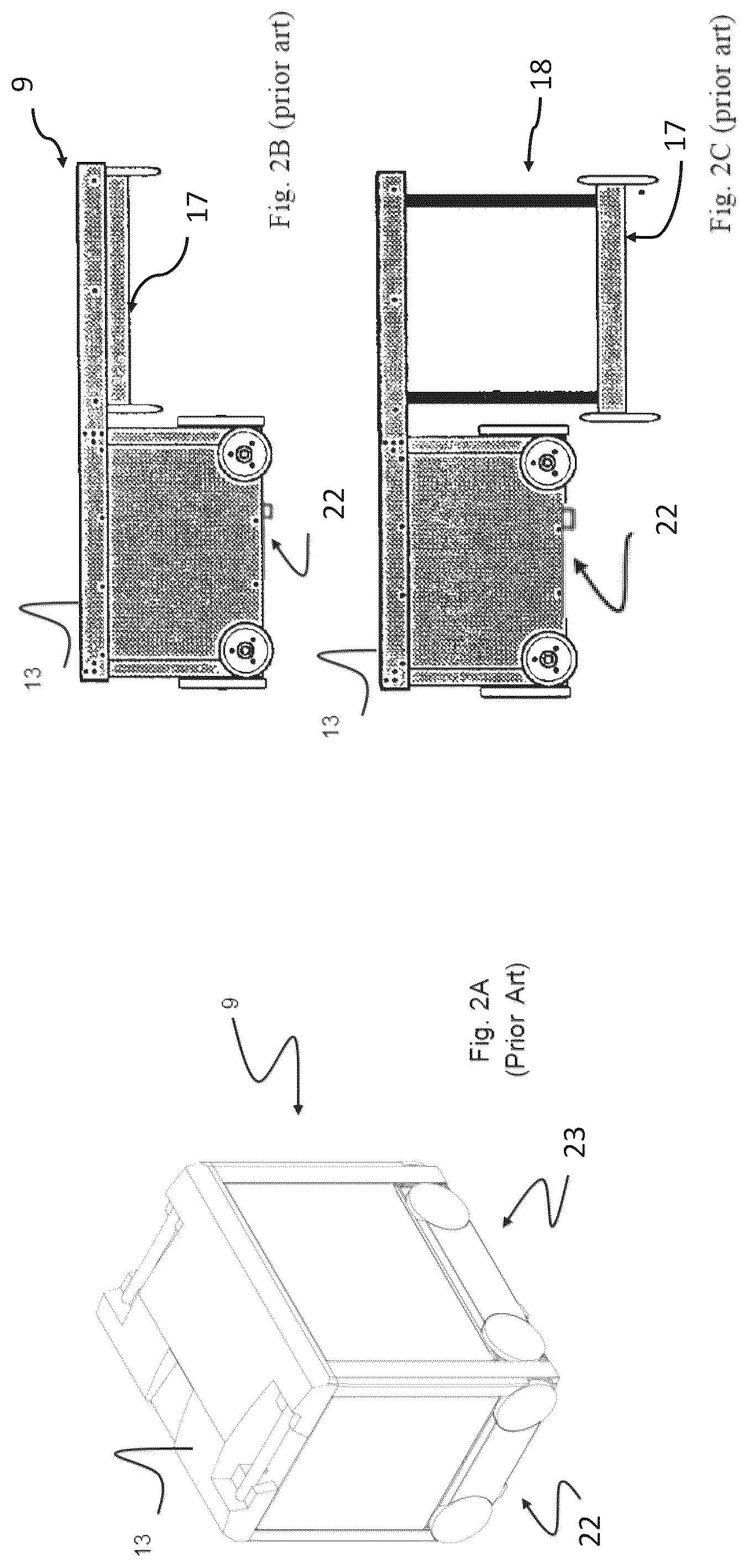 Patent US12319501 Figure 2 – Container handling vehicle with first and second sections and lifting device motor in second section