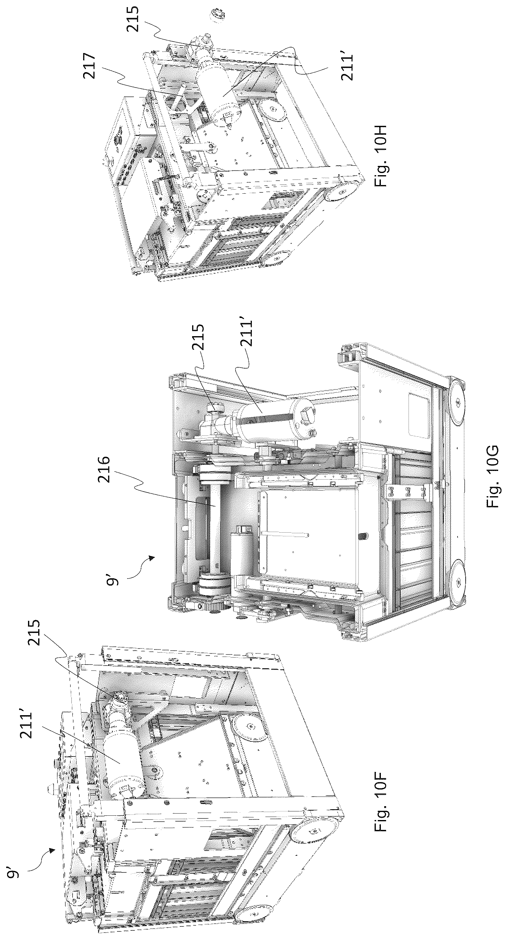 Patent US12319501 Figure 11 – Container handling vehicle with first and second sections and lifting device motor in second section