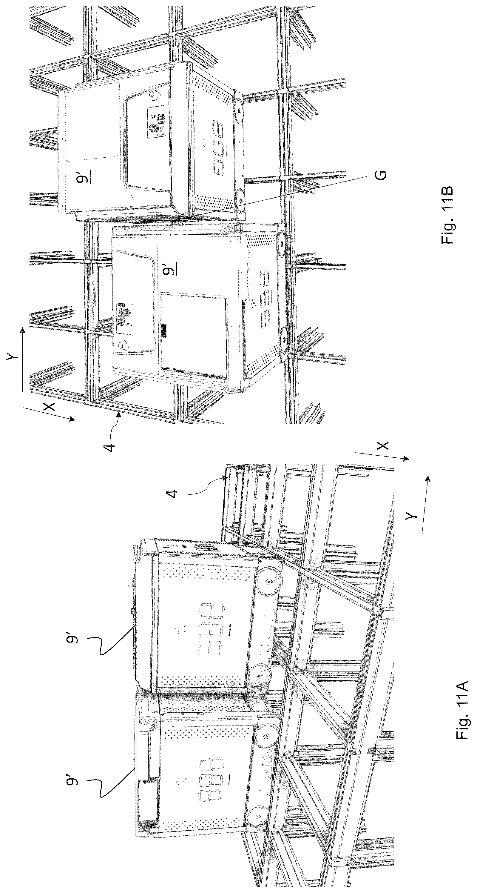 Patent US12319501 Figure 13 – Container handling vehicle with first and second sections and lifting device motor in second section
