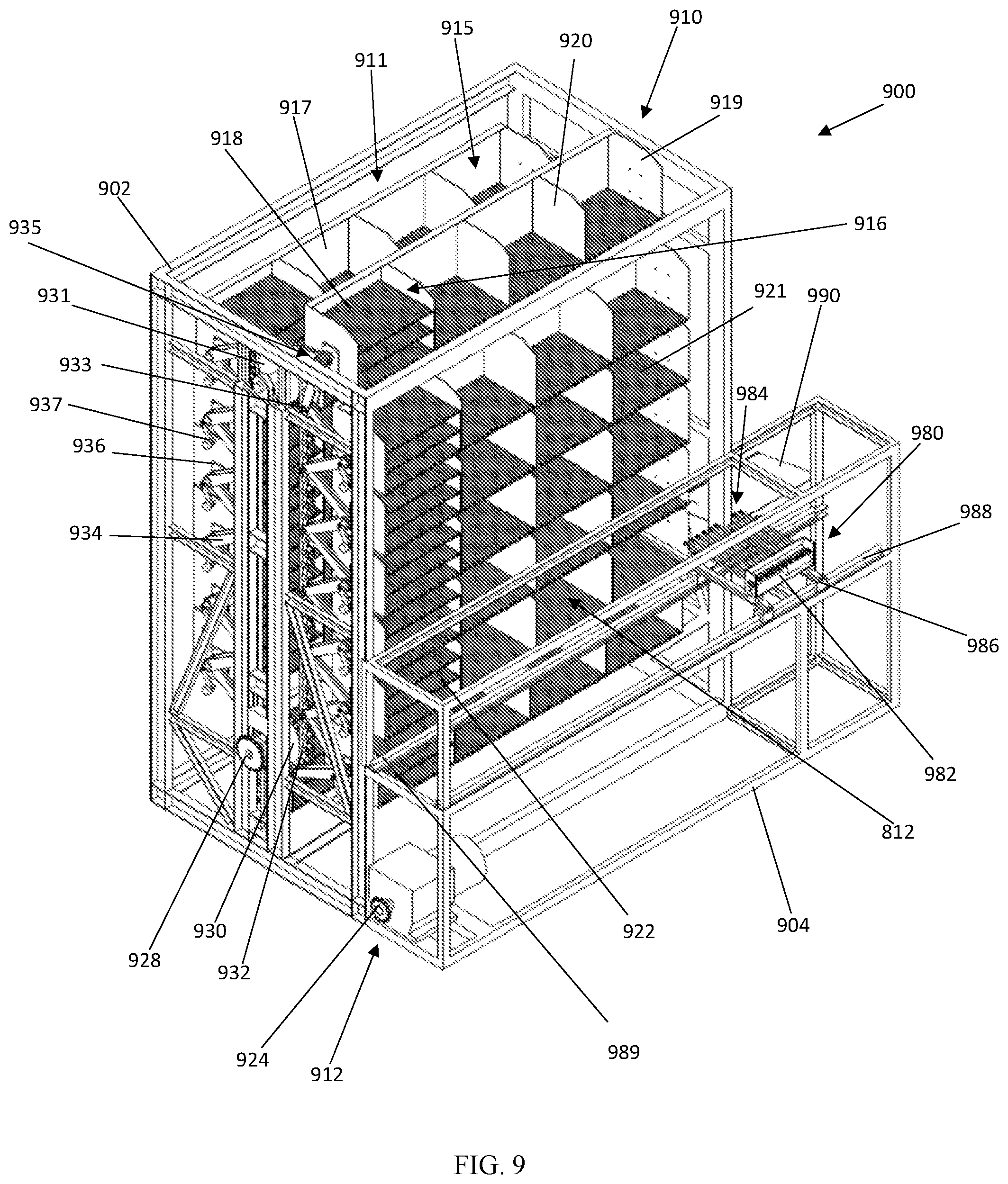 Patent US12319503 Figure 9 – Automated package delivery devices, machines, and systems