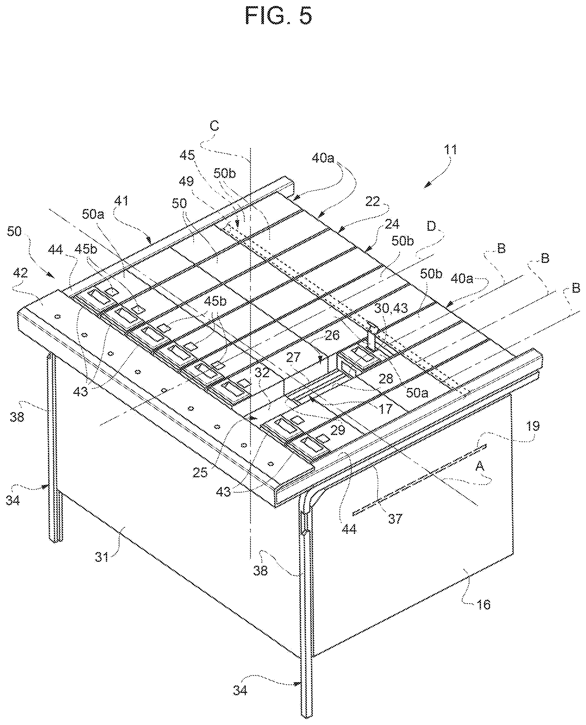 Patent US12319505 Figure 5 – Selective access device for a picking/deposit station in a warehouse, and picking/deposit station provided with such selective access device