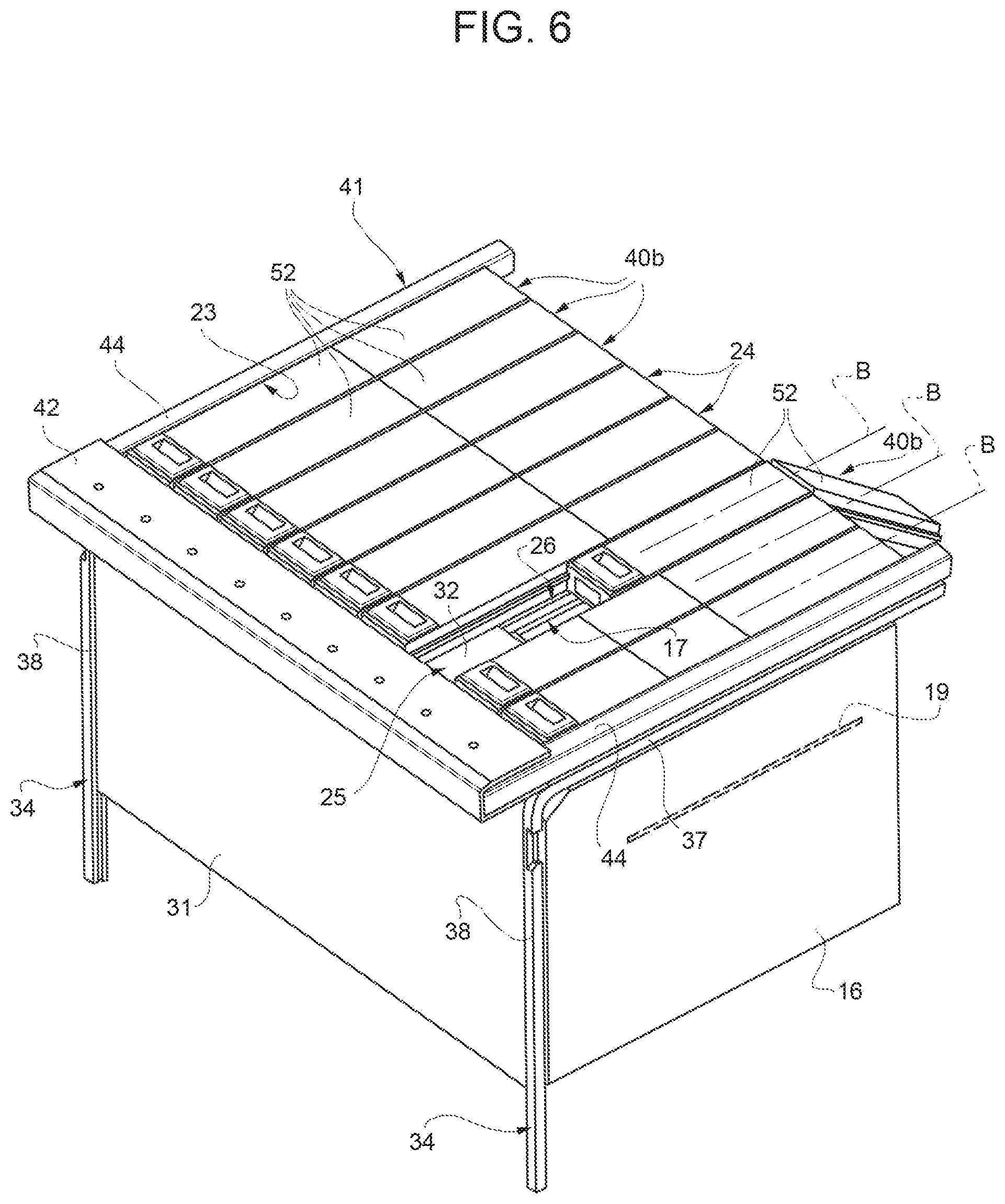 Patent US12319505 Figure 6 – Selective access device for a picking/deposit station in a warehouse, and picking/deposit station provided with such selective access device