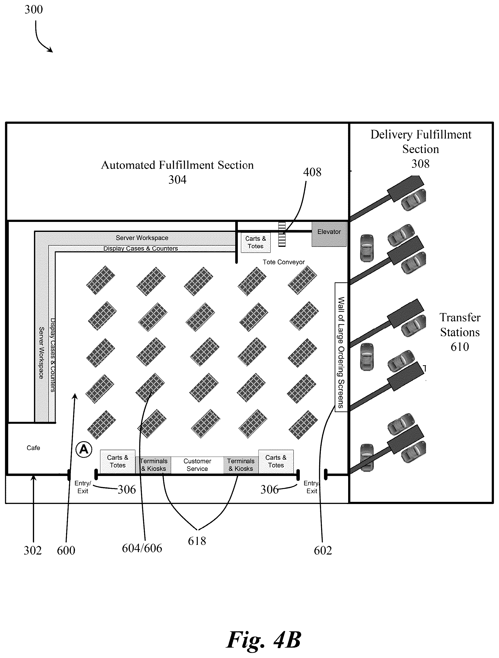 Patent US12319506 Figure 7 – Automated-service retail system and method