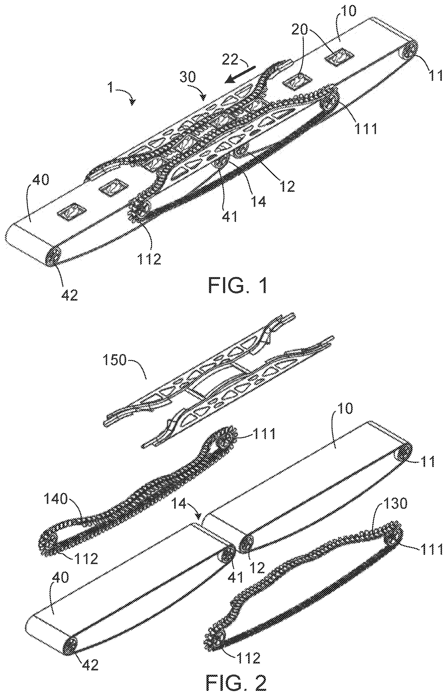 Patent US12319515 Figure 1 – Conveyor system with transfer belts
