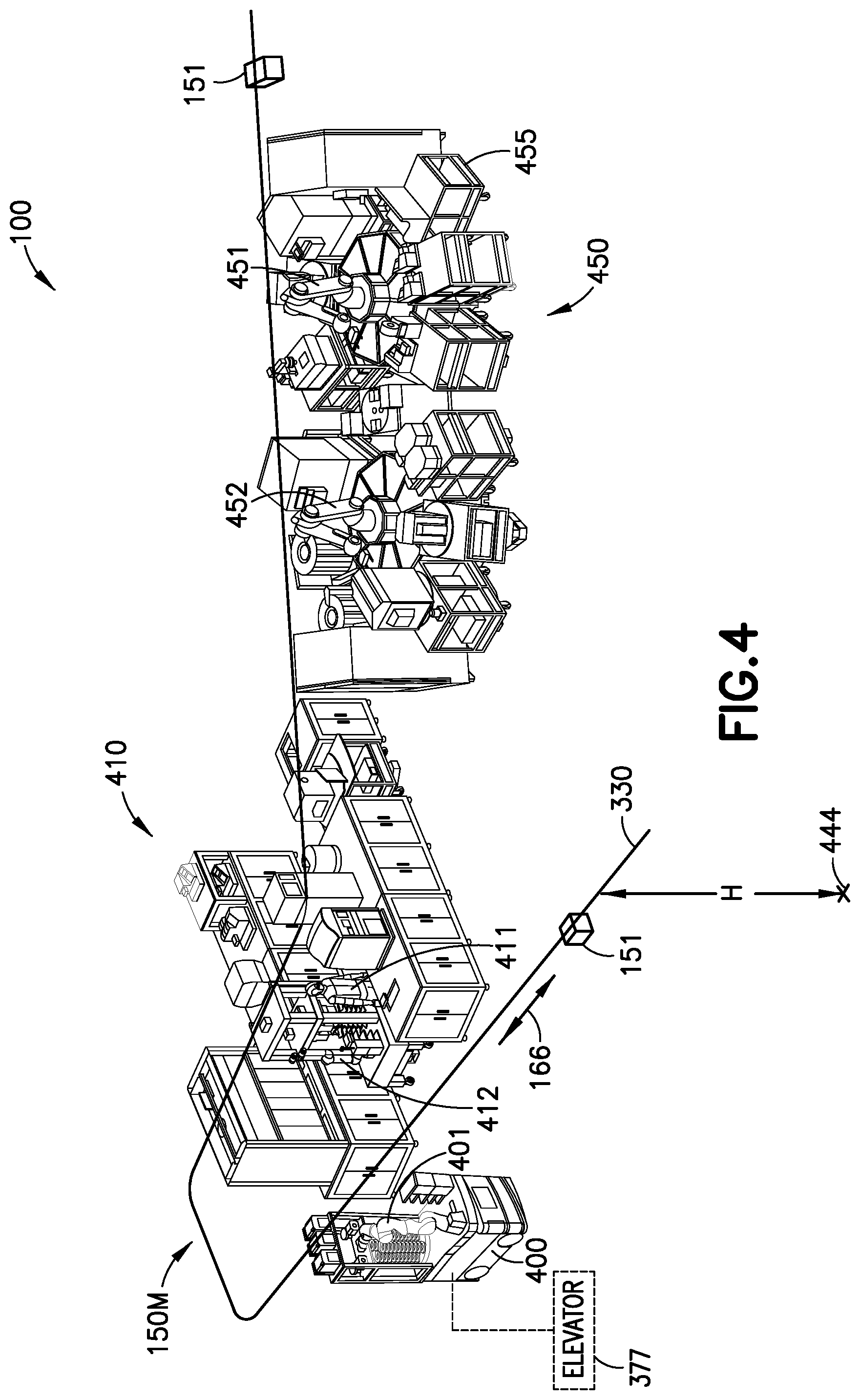 Patent US12319516 Figure 10 – Overhead labware transport system