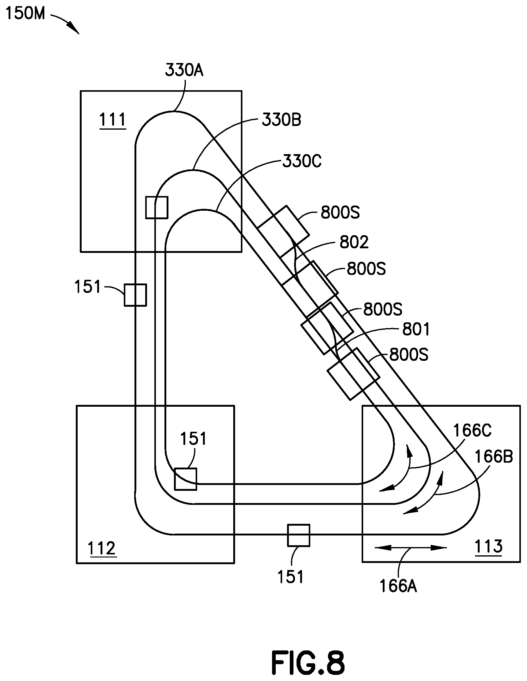 Patent US12319516 Figure 14 – Overhead labware transport system