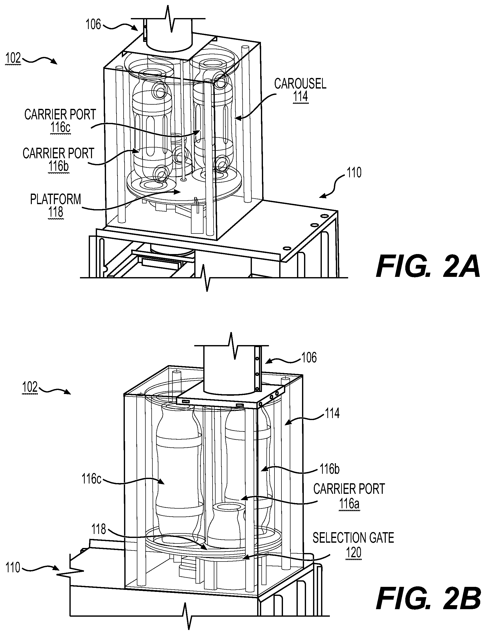 Patent US12319518 Figure 2 – Pneumatic tube system with secure carrier storage