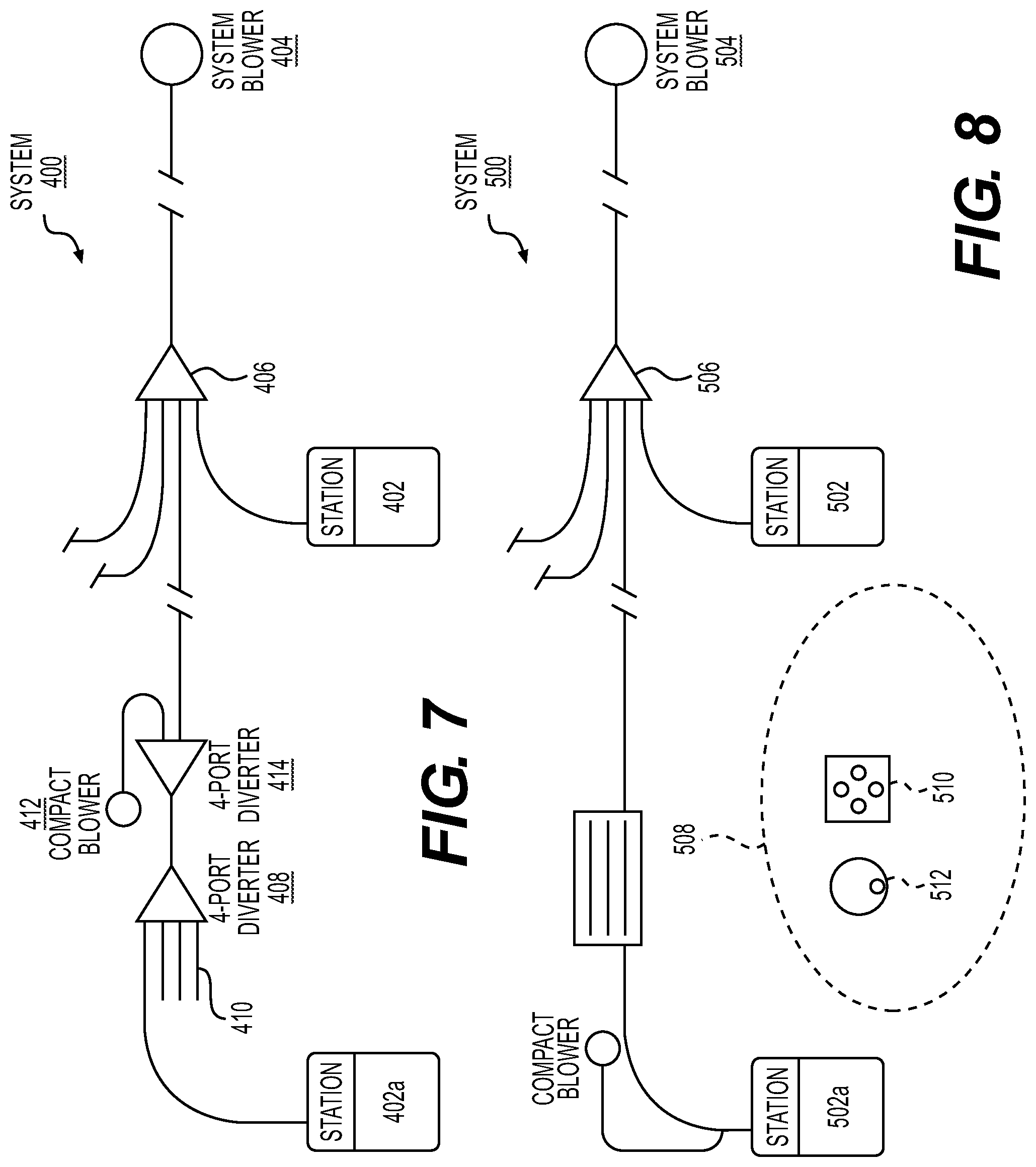 Patent US12319518 Figure 9 – Pneumatic tube system with secure carrier storage