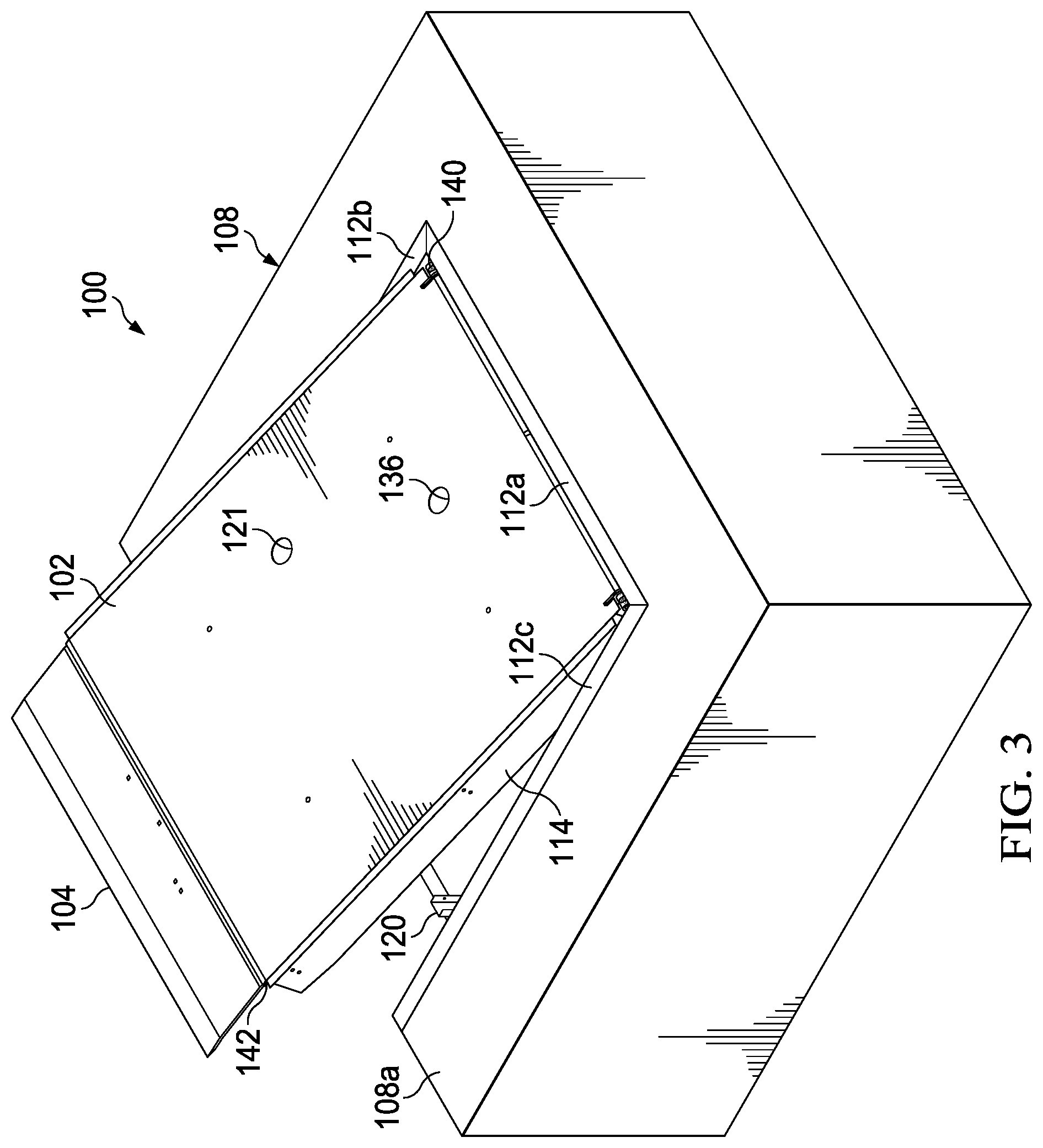 Patent US12319523 Figure 3 – Dock leveler with lip hinge