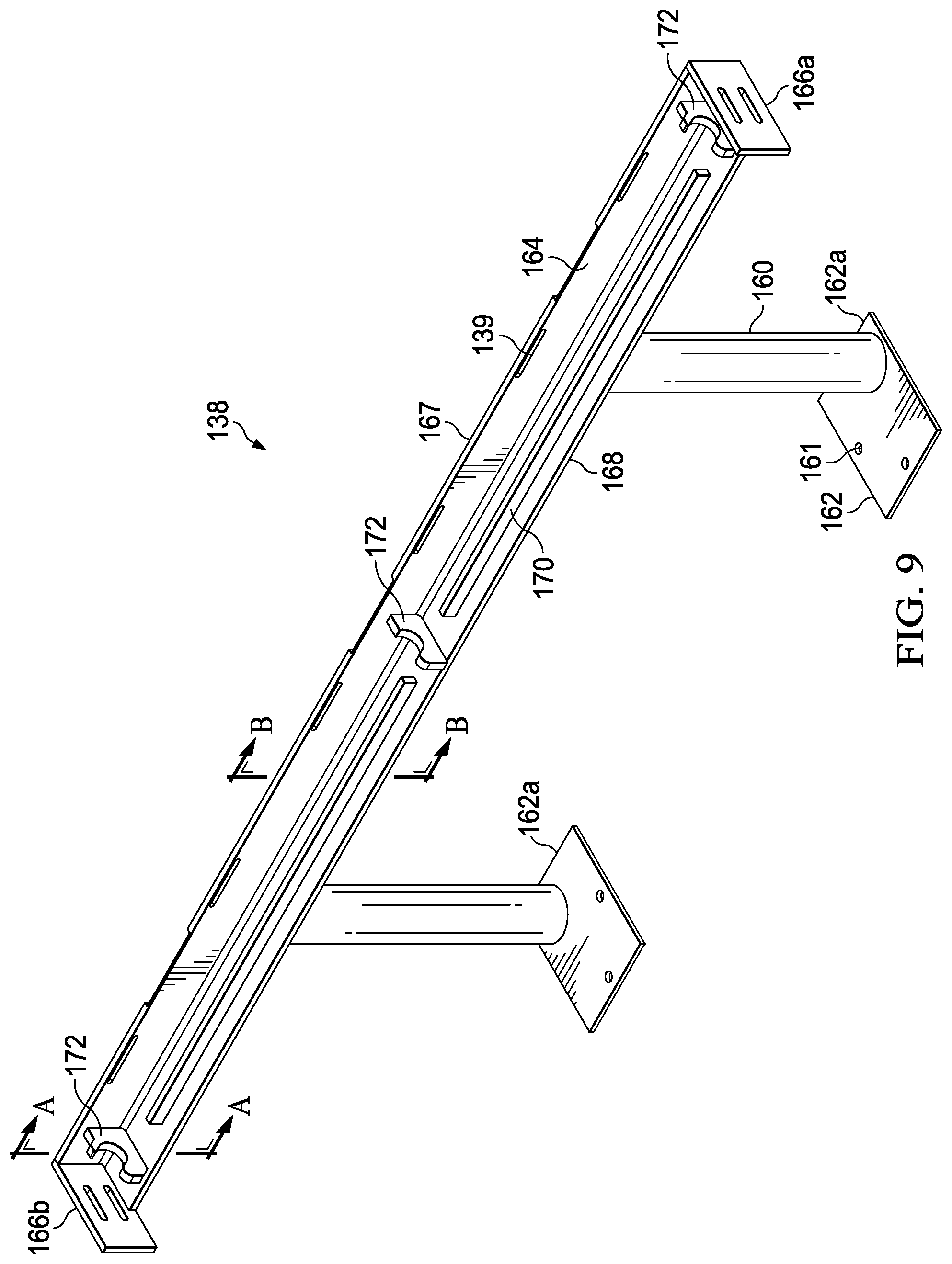 Patent US12319523 Figure 9 – Dock leveler with lip hinge