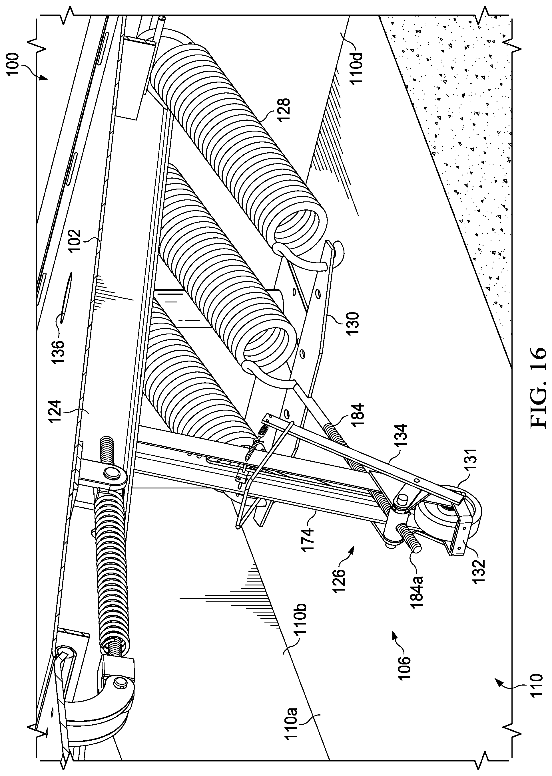 Patent US12319523 Figure 15 – Dock leveler with lip hinge