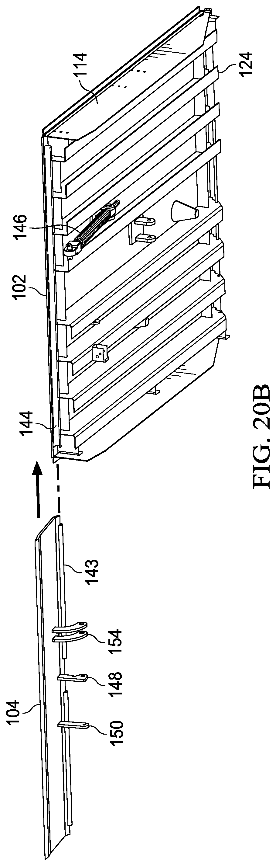 Patent US12319523 Figure 20 – Dock leveler with lip hinge