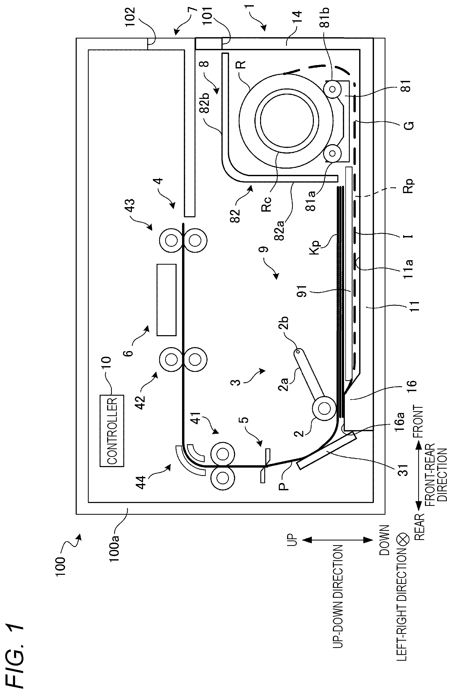 Patent US12319527 Figure 1 – Feed mechanism, image forming apparatus, and feed tray