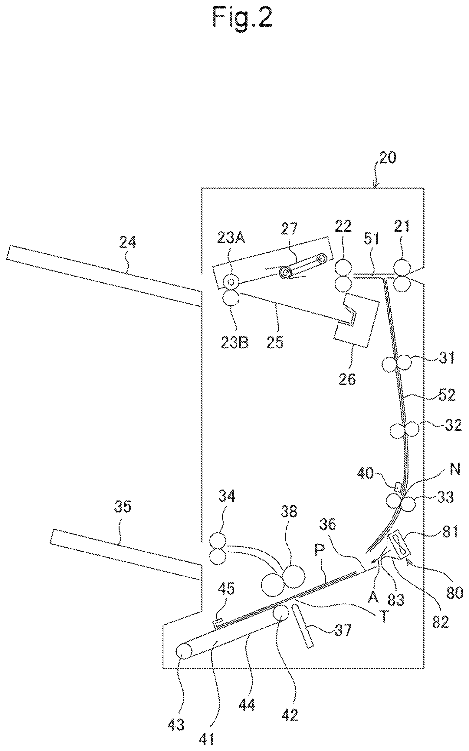 Patent US12319528 Figure 2 – Post-processing device that controls timing that air blower forms air layer between upper face of first recording sheet and lower face of second recording sheet, and image forming system