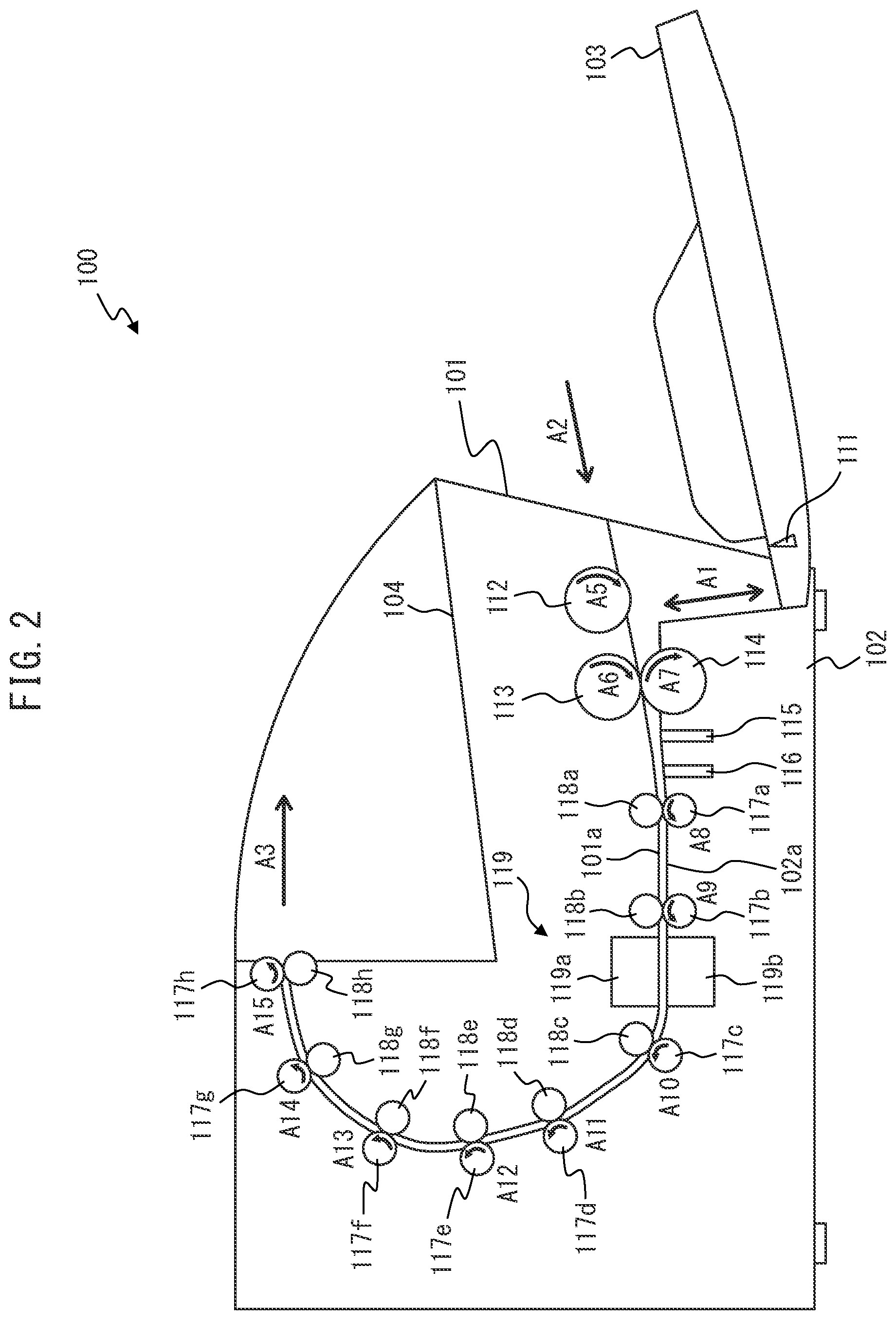 Patent US12319529 Figure 2 – Medium conveying apparatus to keep separation roller pressed toward feed roller