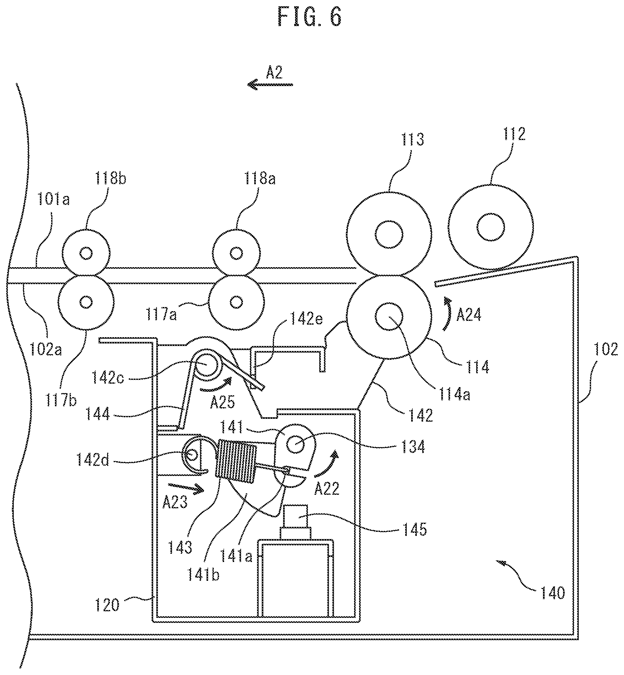 Patent US12319529 Figure 6 – Medium conveying apparatus to keep separation roller pressed toward feed roller