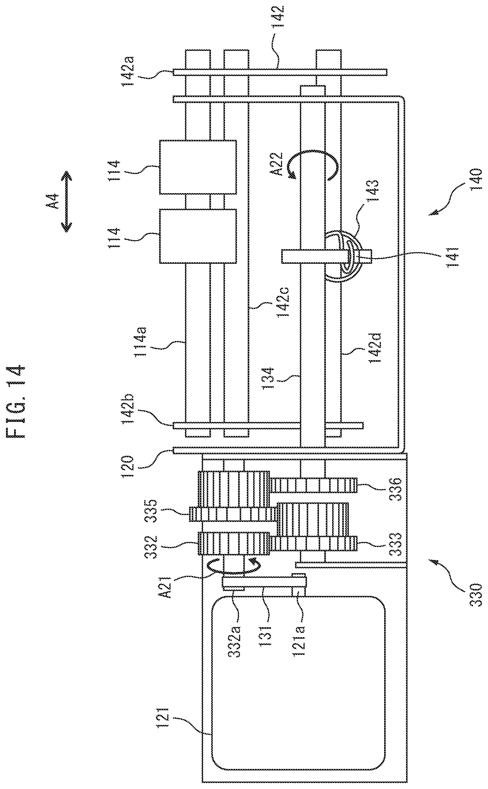 Patent US12319529 Figure 14 – Medium conveying apparatus to keep separation roller pressed toward feed roller