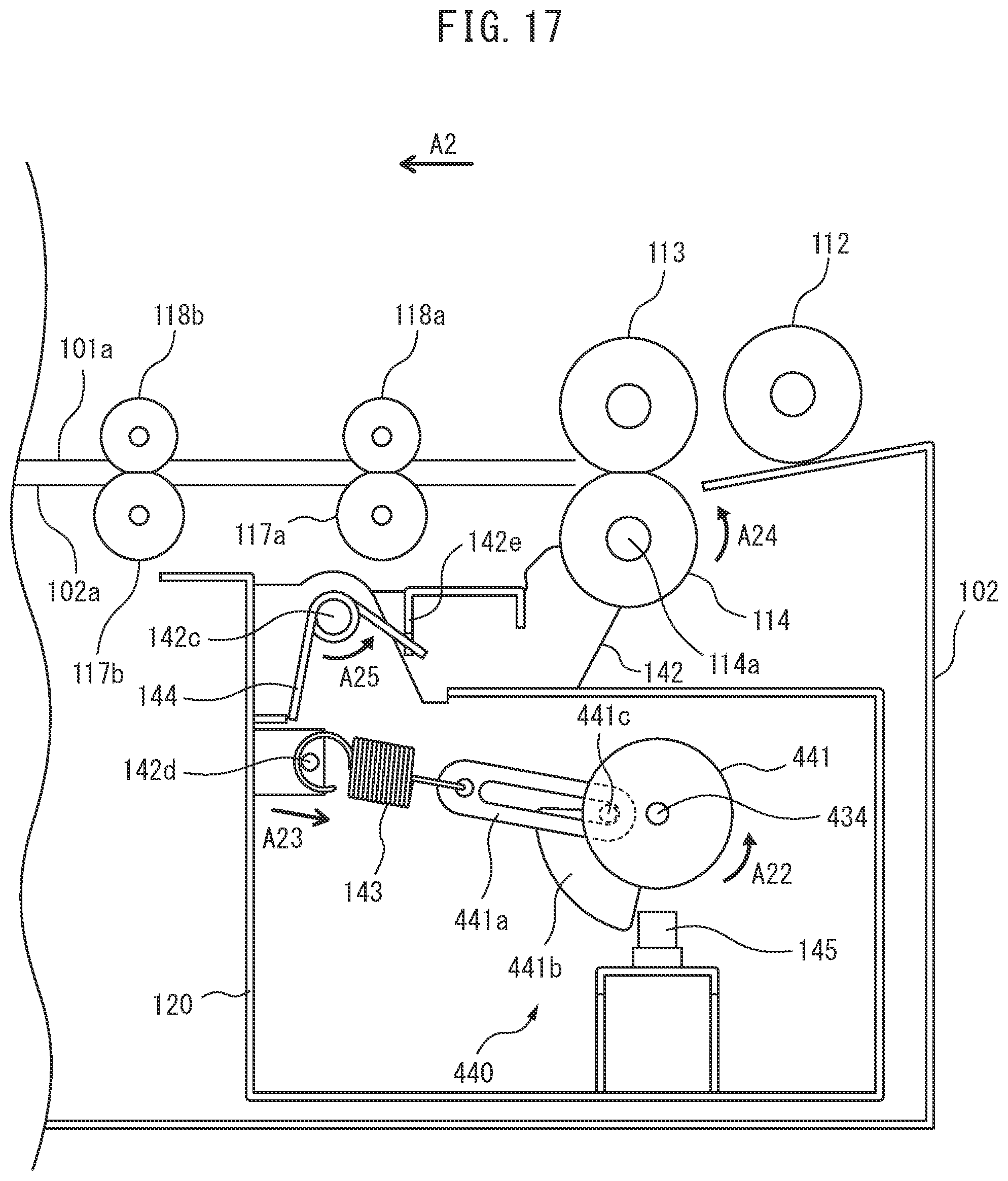 Patent US12319529 Figure 17 – Medium conveying apparatus to keep separation roller pressed toward feed roller