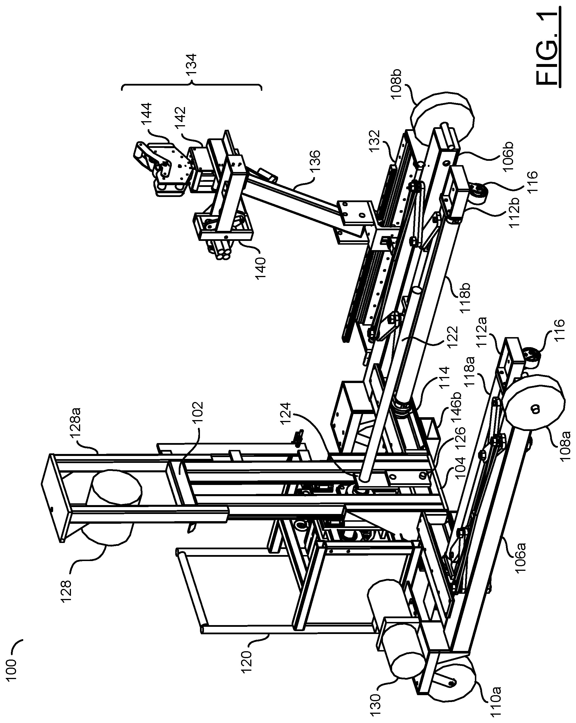 Patent US12319535 Figure 1 – Reel take-up machine