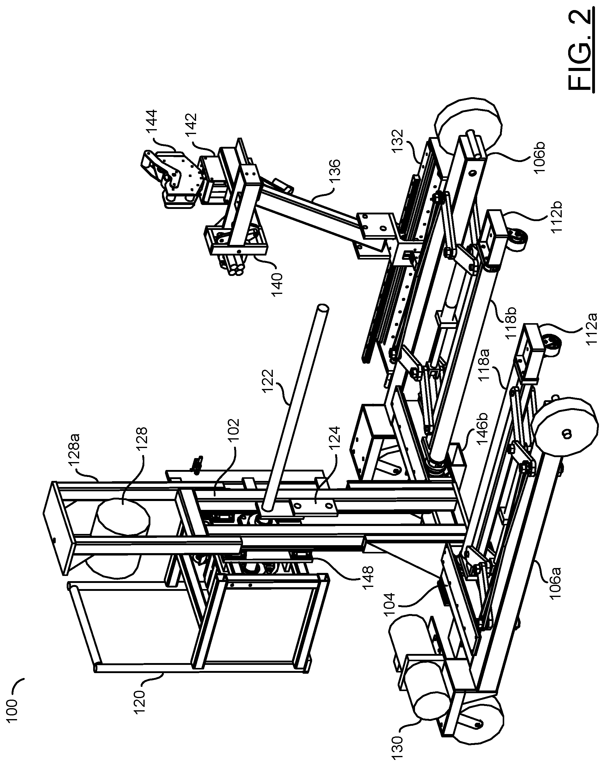 Patent US12319535 Figure 2 – Reel take-up machine