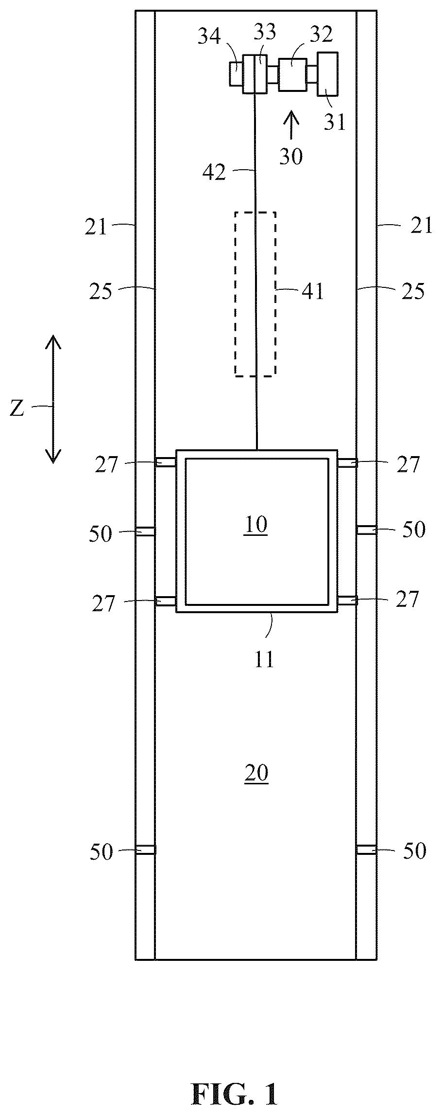 Patent US12319540 Figure 1 – Method and an arrangement for aligning elevator guide rails