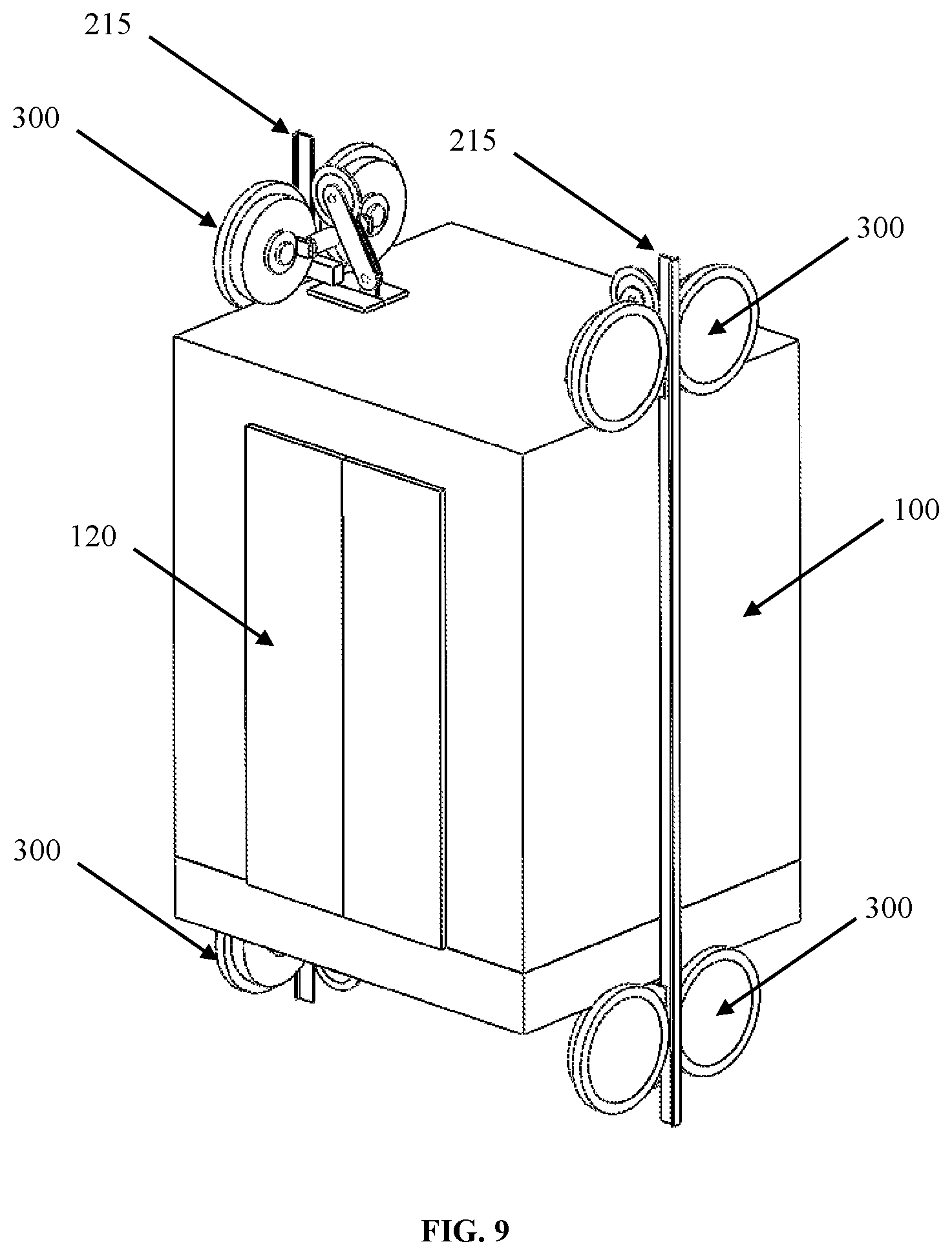 Patent US12319542 Figure 10 – Dynamic tractive drive for vertical transportation system