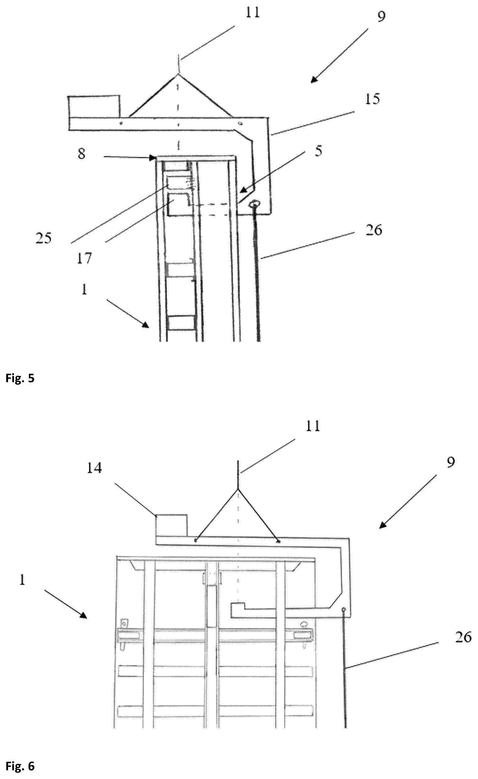 Patent US12319543 Figure 3 – Point-loaded lifting fork for lifting standing formwork