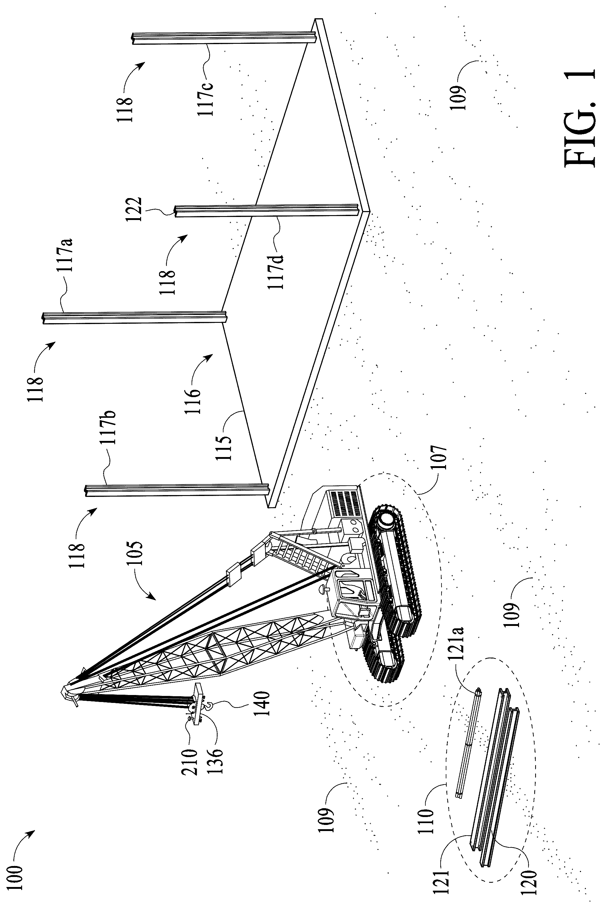 Patent US12319545 Figure 1 – Drone systems and methods for assisting a crane operator