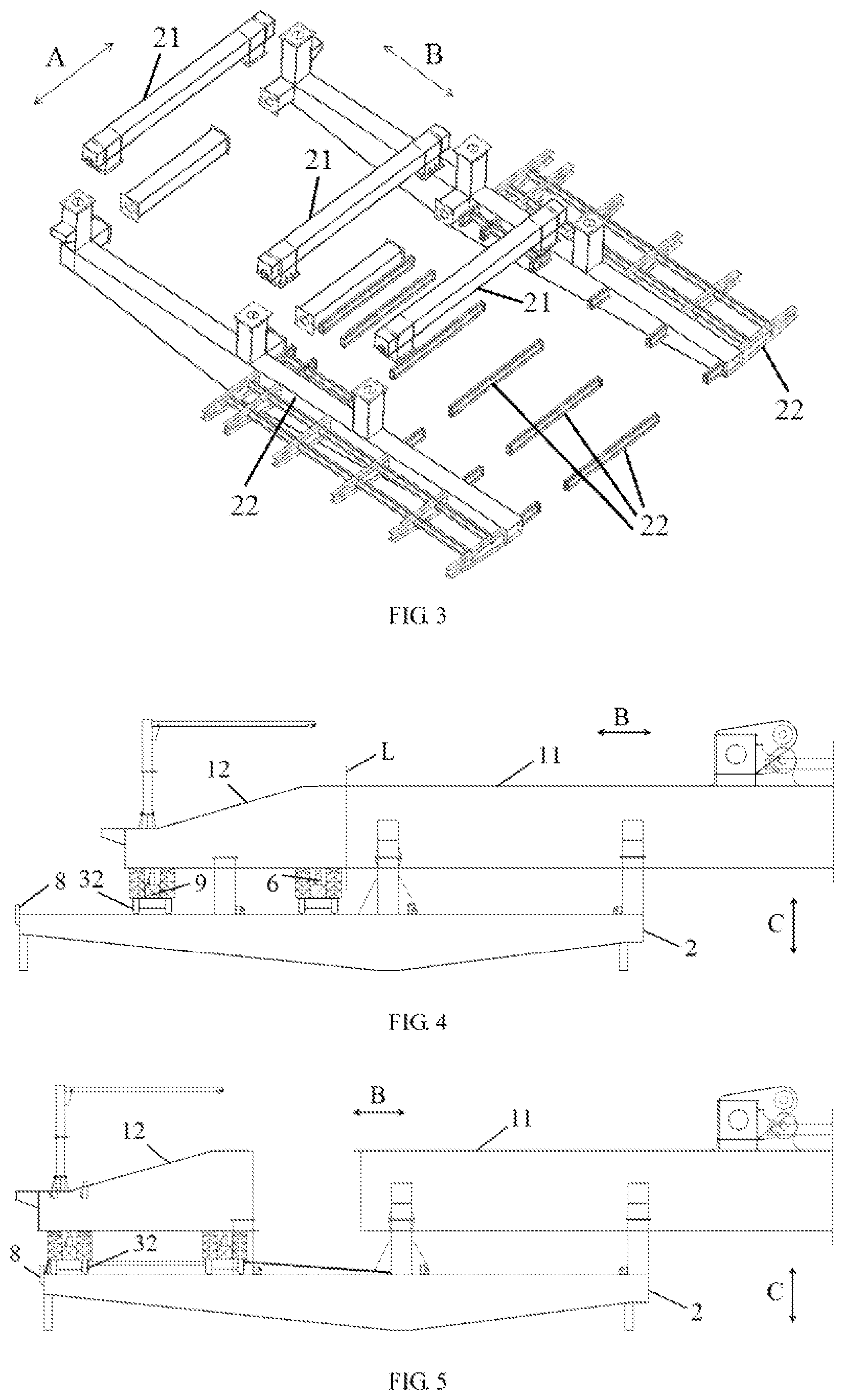 Patent US12319548 Figure 2 – Boom extension device for dockside container crane, and extension method for same