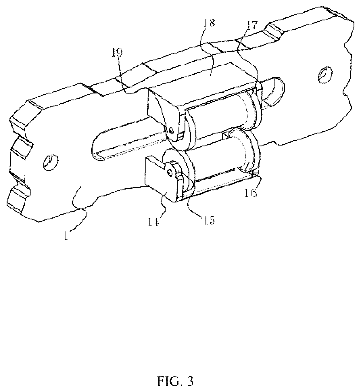 Patent US12319549 Figure 3 – Multifunctional stable winch hook guide rail system