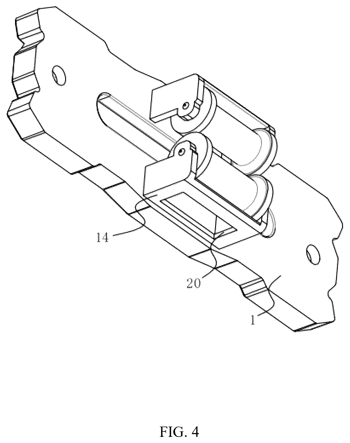 Patent US12319549 Figure 4 – Multifunctional stable winch hook guide rail system