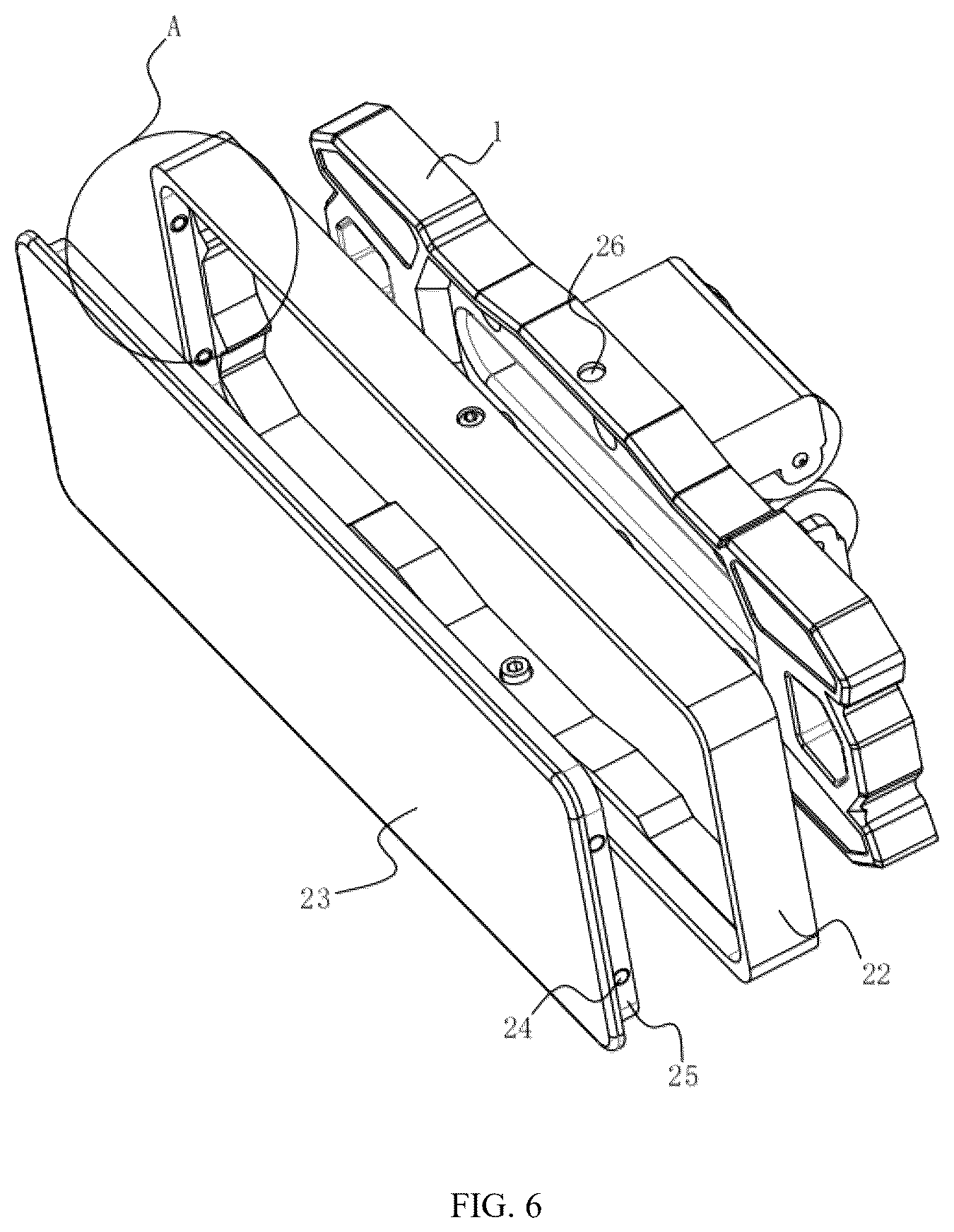 Patent US12319549 Figure 6 – Multifunctional stable winch hook guide rail system