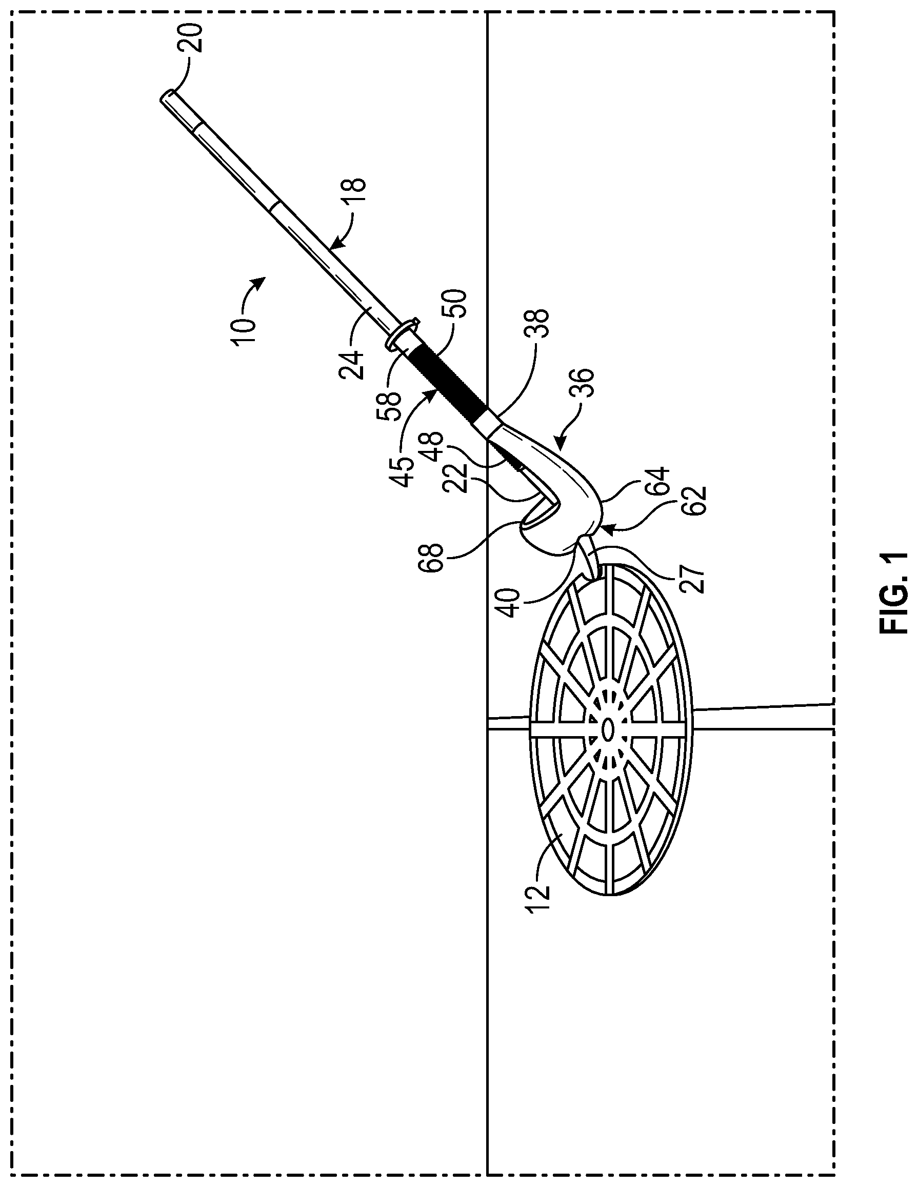 Patent US12319550 Figure 1 – Pry bar having a retractable end guard