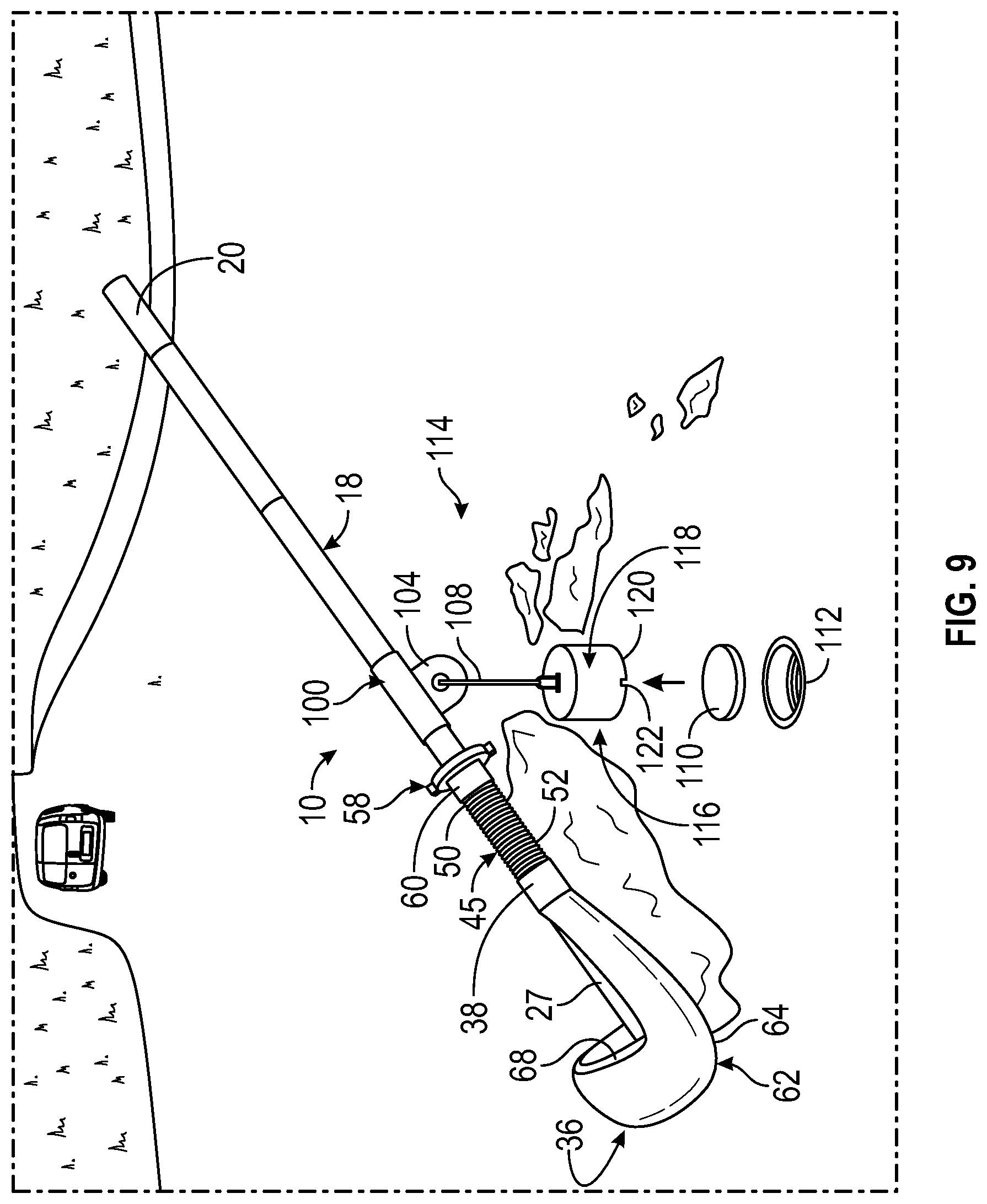 Patent US12319550 Figure 5 – Pry bar having a retractable end guard