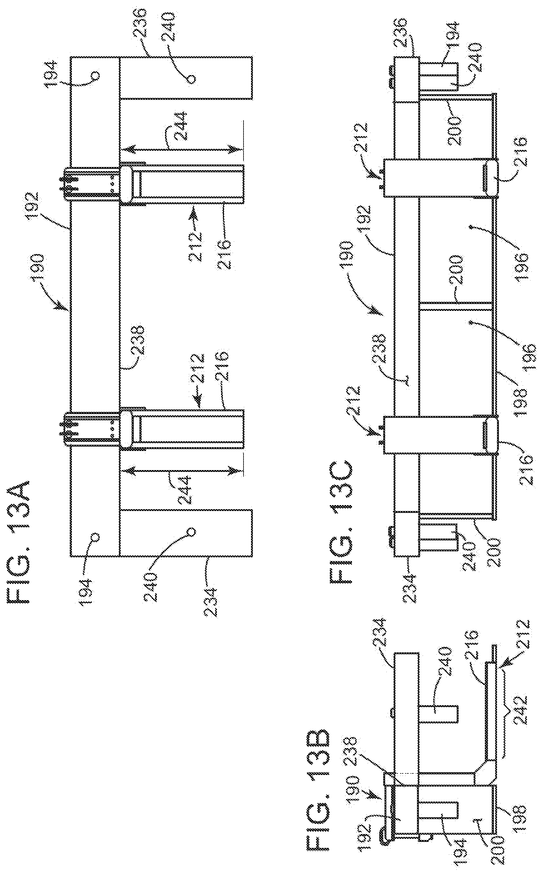 Patent US12319552 Figure 13 – Two-post vehicle lift and adapter system for material handling vehicles