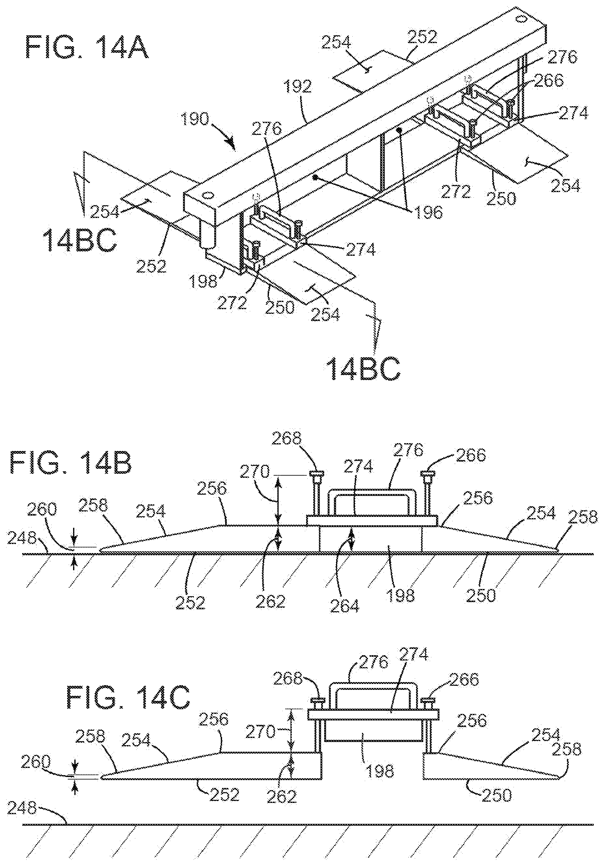 Patent US12319552 Figure 14 – Two-post vehicle lift and adapter system for material handling vehicles