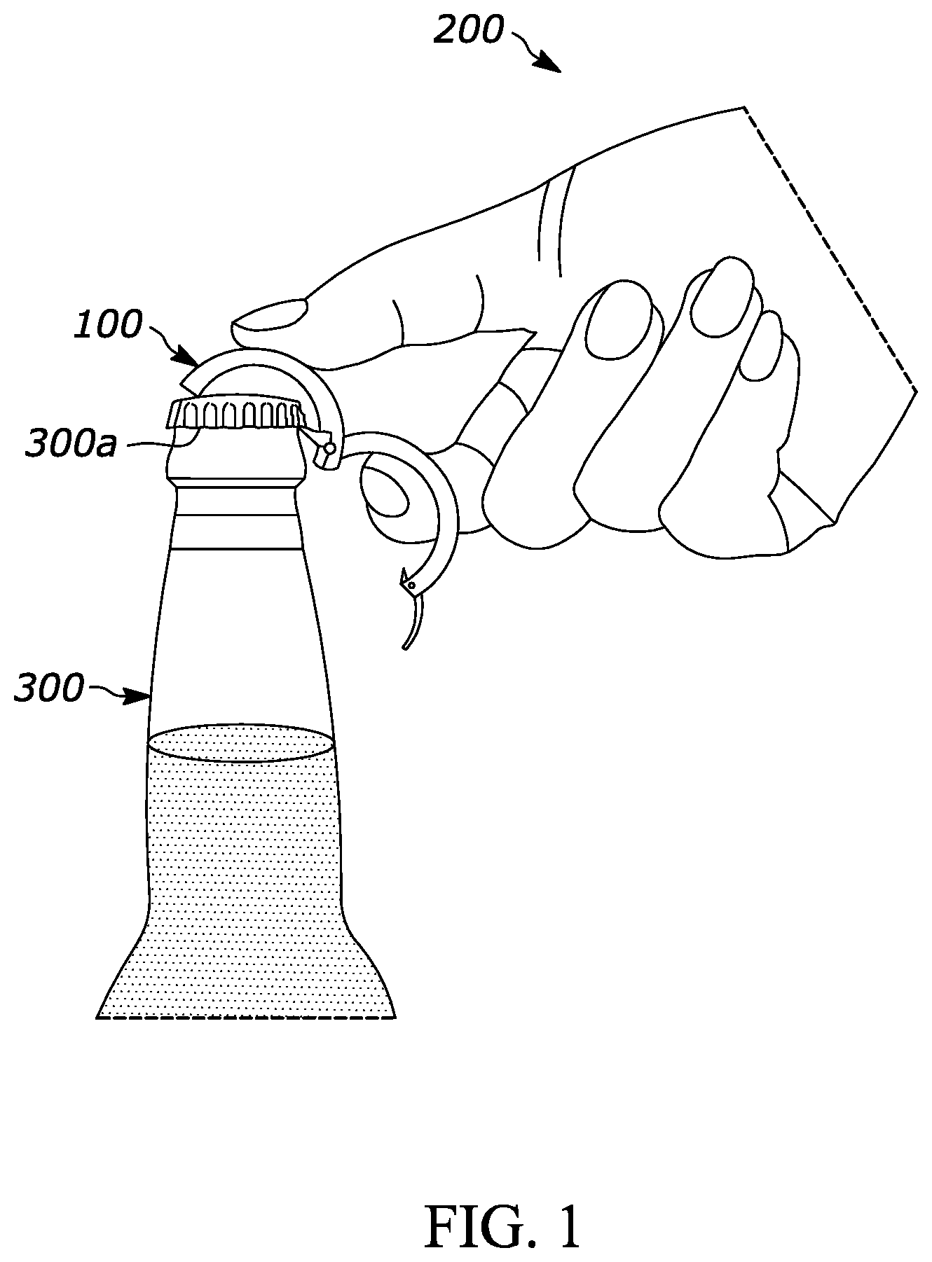 Patent US12319554 — Dual-purpose crown cap-removing and jewelry device — Figure 1