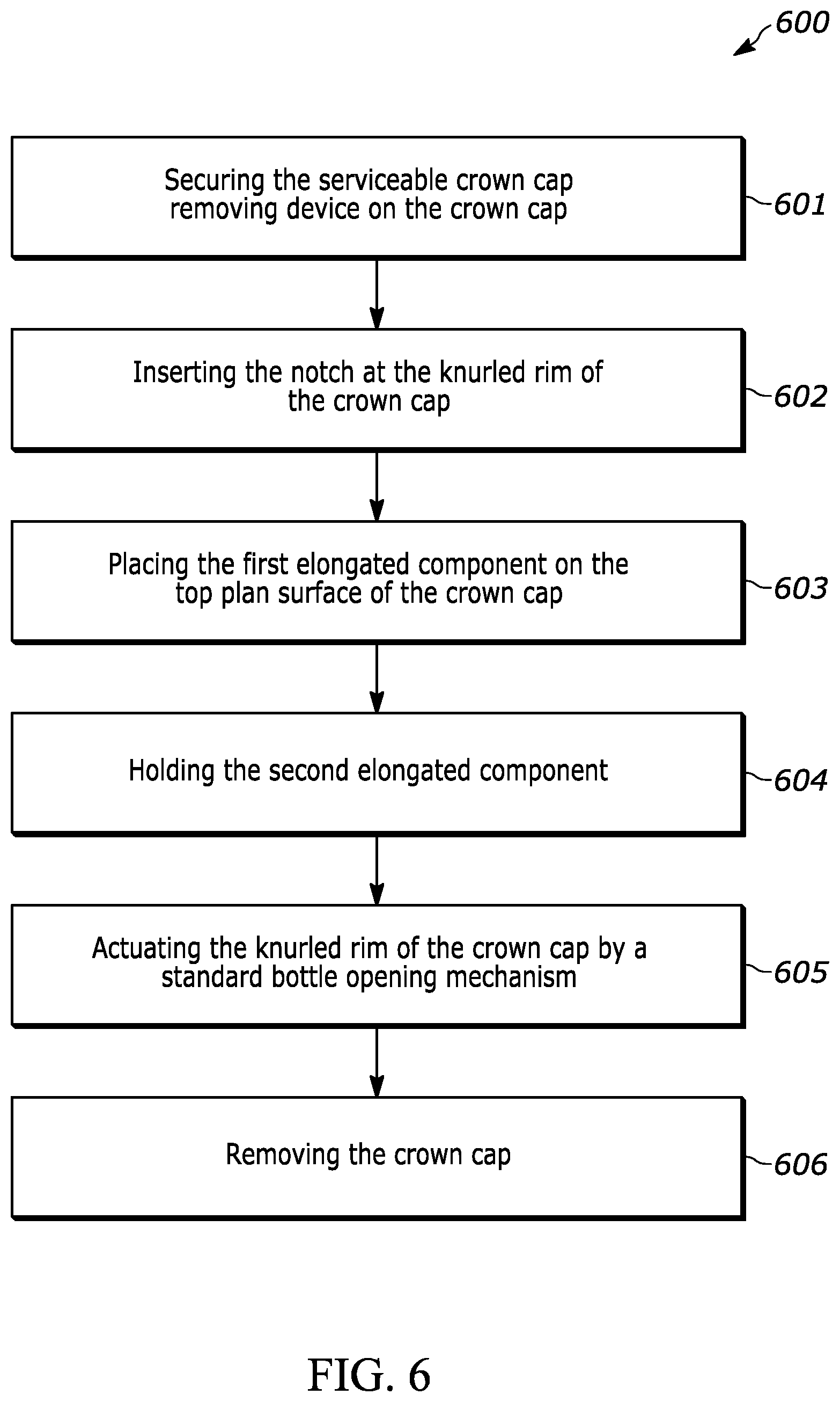Patent US12319554 Figure 6 – Dual-purpose crown cap-removing and jewelry device