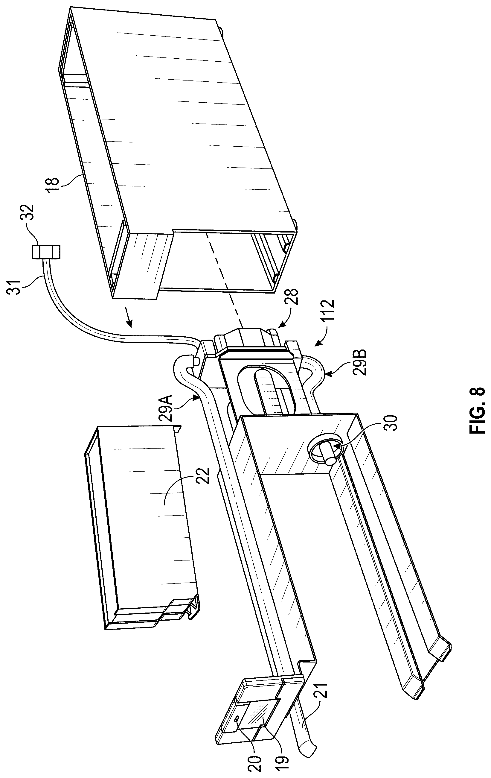 Patent US12319556 Figure 8 – Automated dispensing system for customized beverages