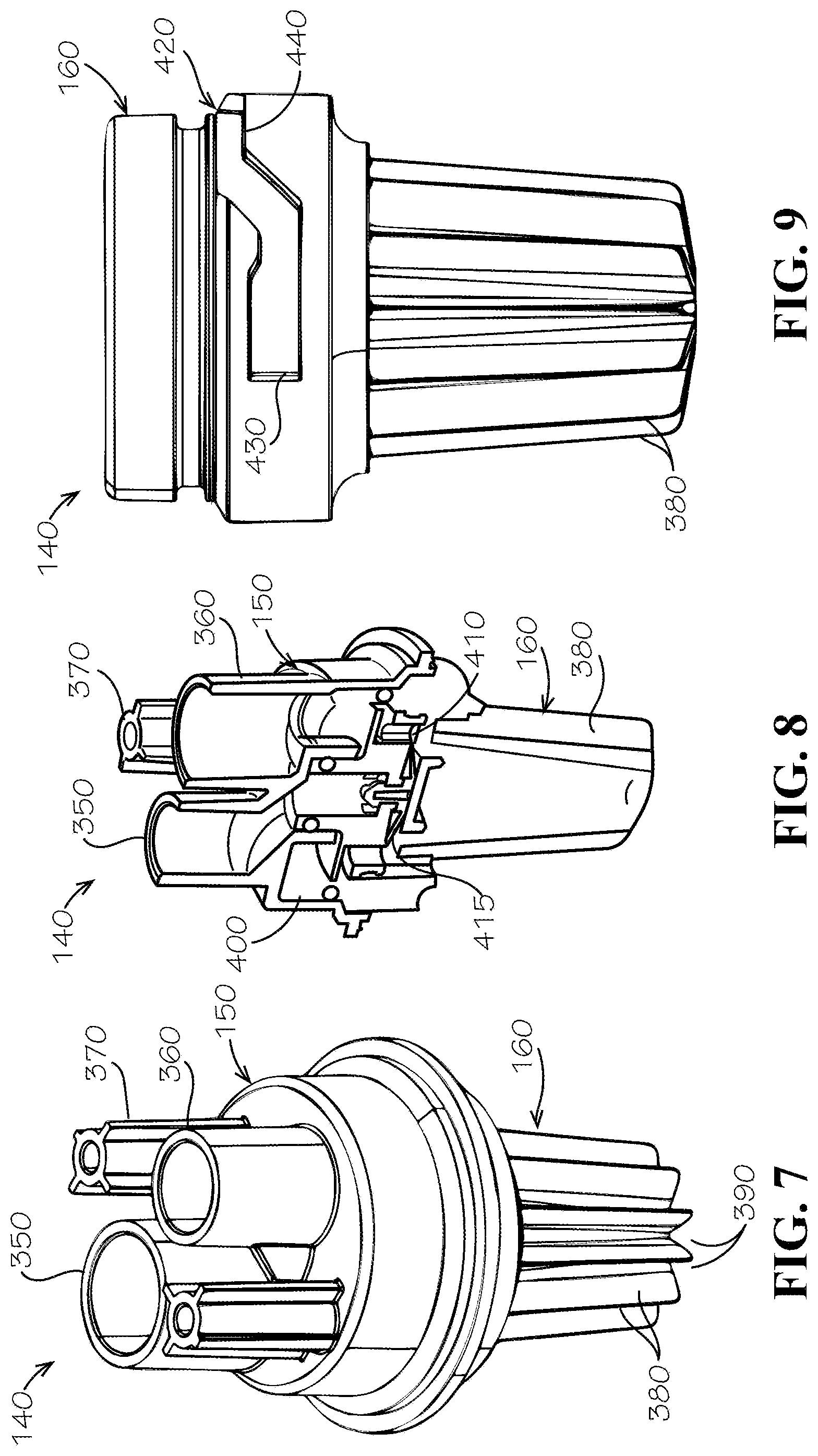 Patent US12319557 Figure 7 – Dispensing nozzle assemblies with static mixers